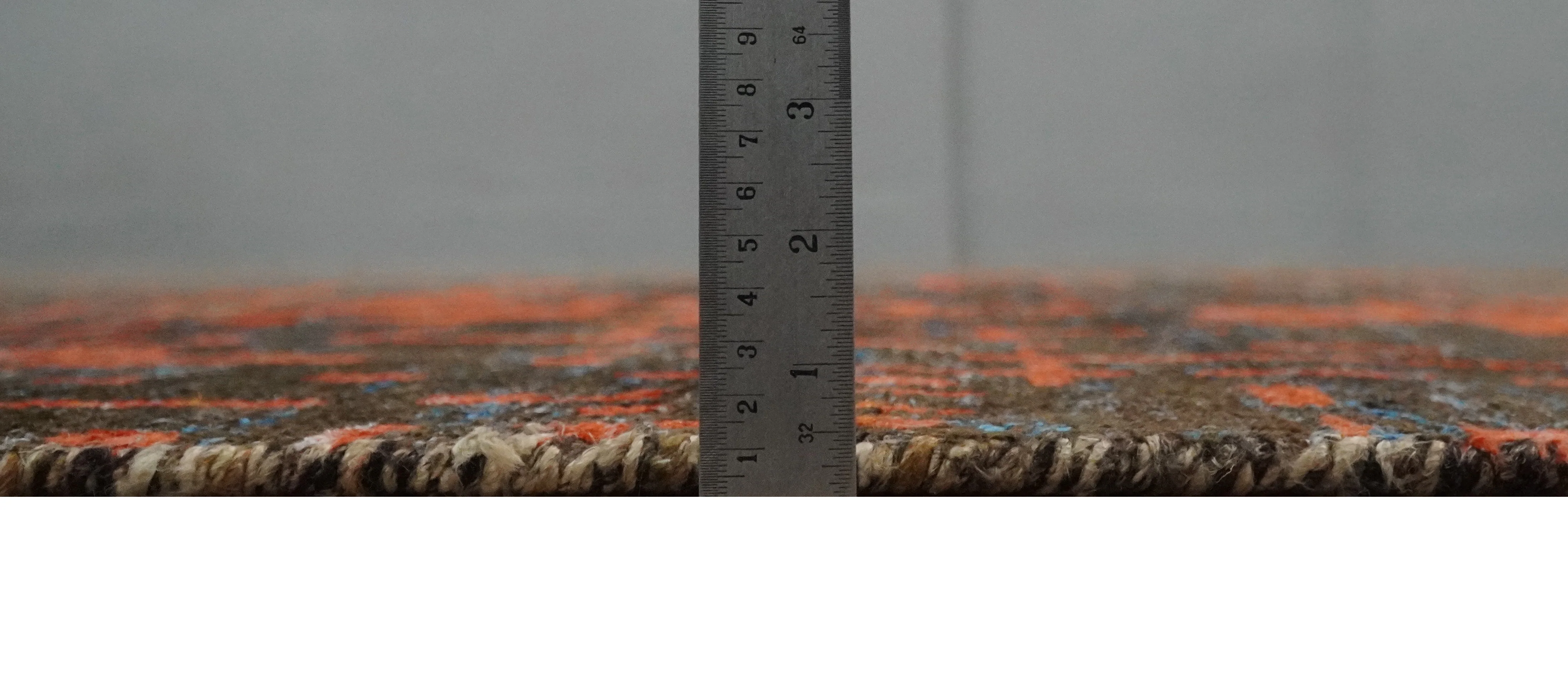 Hand Knotted 4x6 Rust and Charcoal Modern Abstract Contemporary Recycled Silk Area Rug | OP62 - Image 9