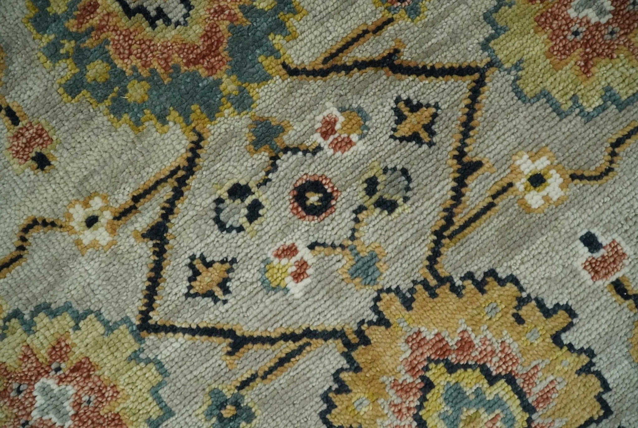 Hand Knotted Beige, Mustard and Ivory Traditional Oriental Oushak Custom Made Wool area Rug - Image 4
