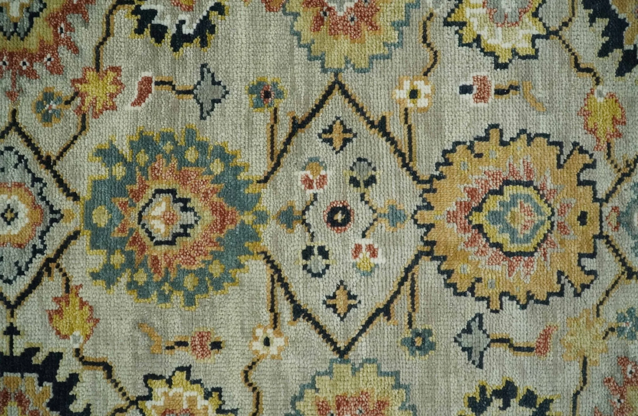 Hand Knotted Beige, Mustard and Ivory Traditional Oriental Oushak Custom Made Wool area Rug - Image 9