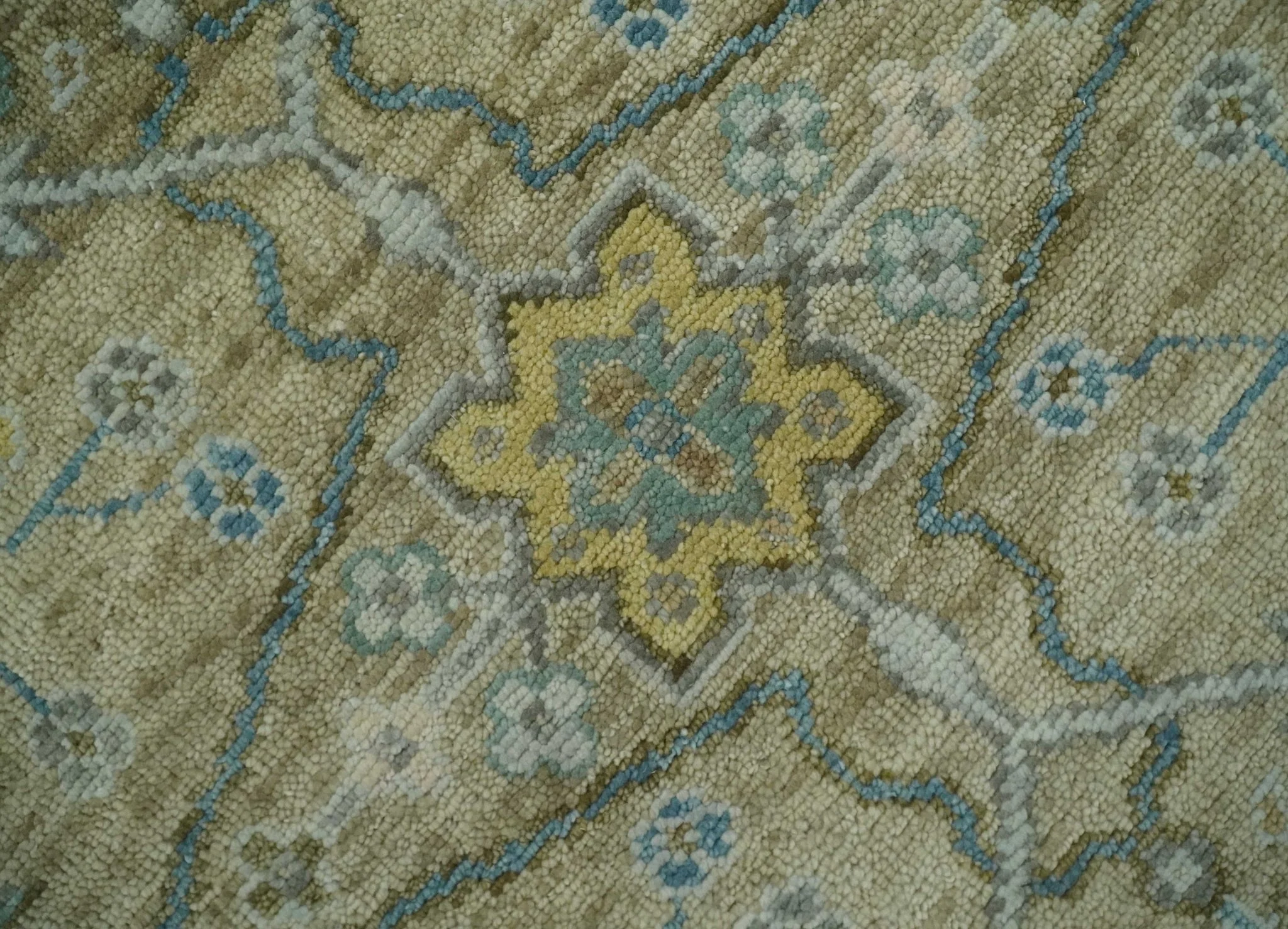 Hand Knotted Beige, Ivory and Gray Traditional Oushak Custom Made Wool Area Rug - Image 4