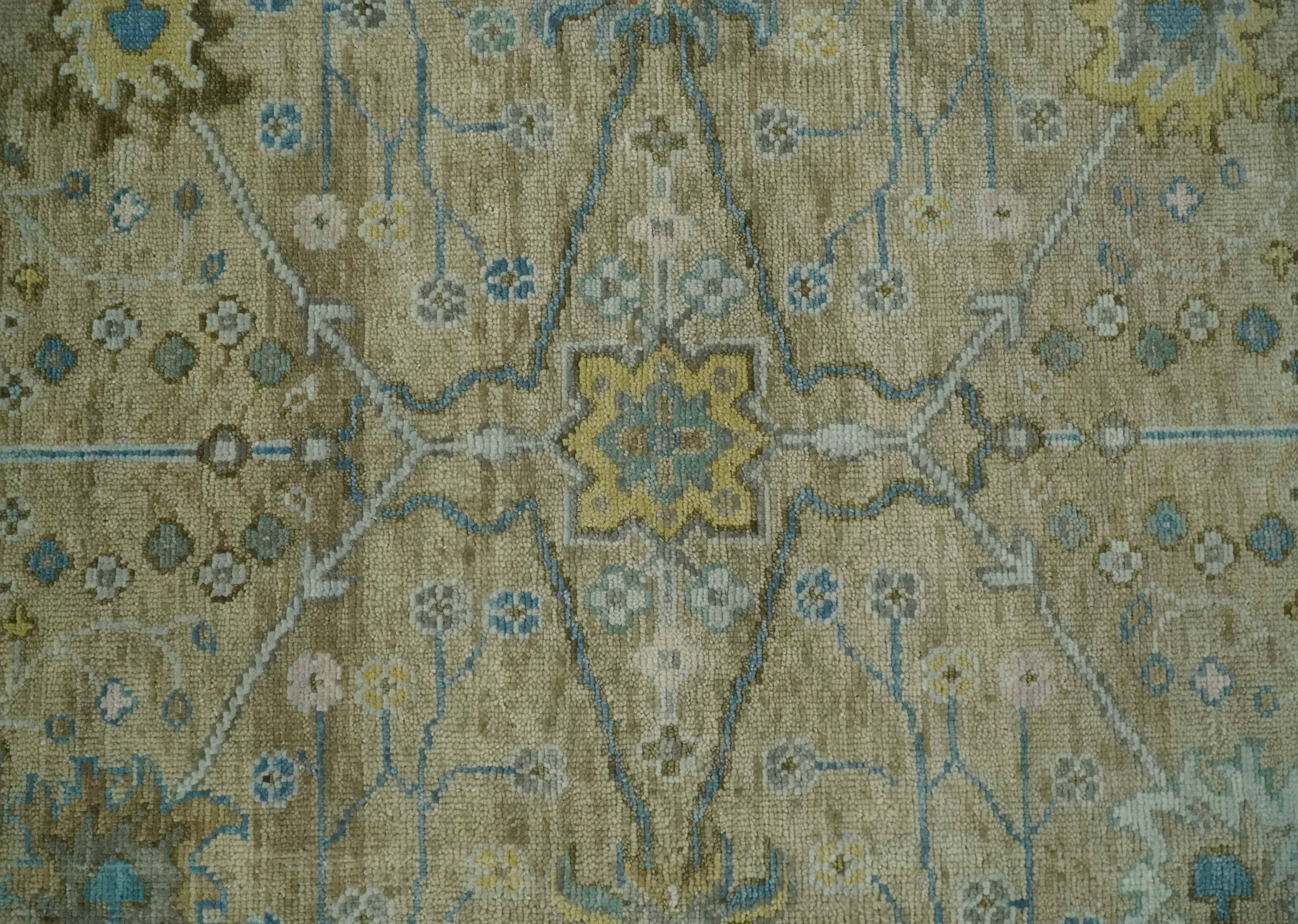 Hand Knotted Beige, Ivory and Gray Traditional Oushak Custom Made Wool Area Rug - Image 9