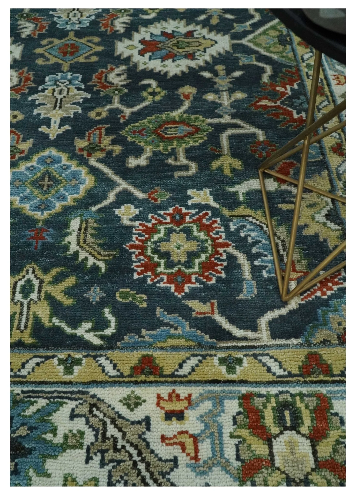Hand Knotted Green and Ivory Traditional Oriental Oushak Custom Made Wool Area Rug - Image 2