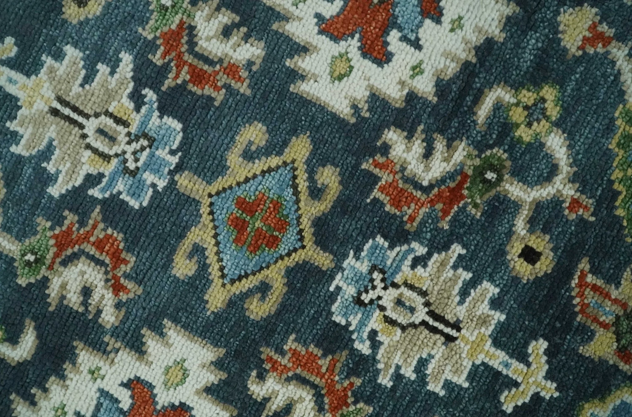 Hand Knotted Green and Ivory Traditional Oriental Oushak Custom Made Wool Area Rug - Image 8