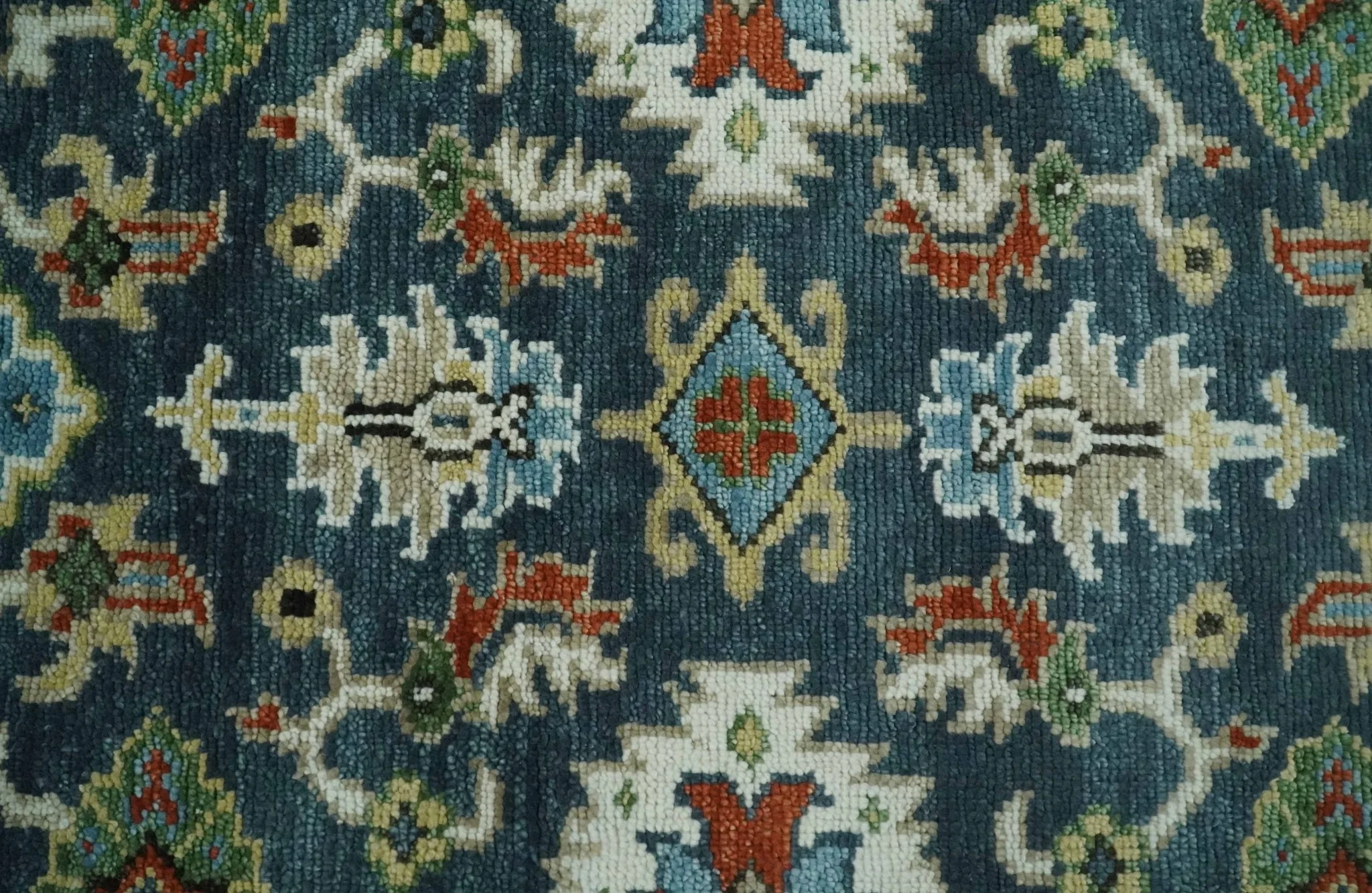 Hand Knotted Green and Ivory Traditional Oriental Oushak Custom Made Wool Area Rug - Image 9