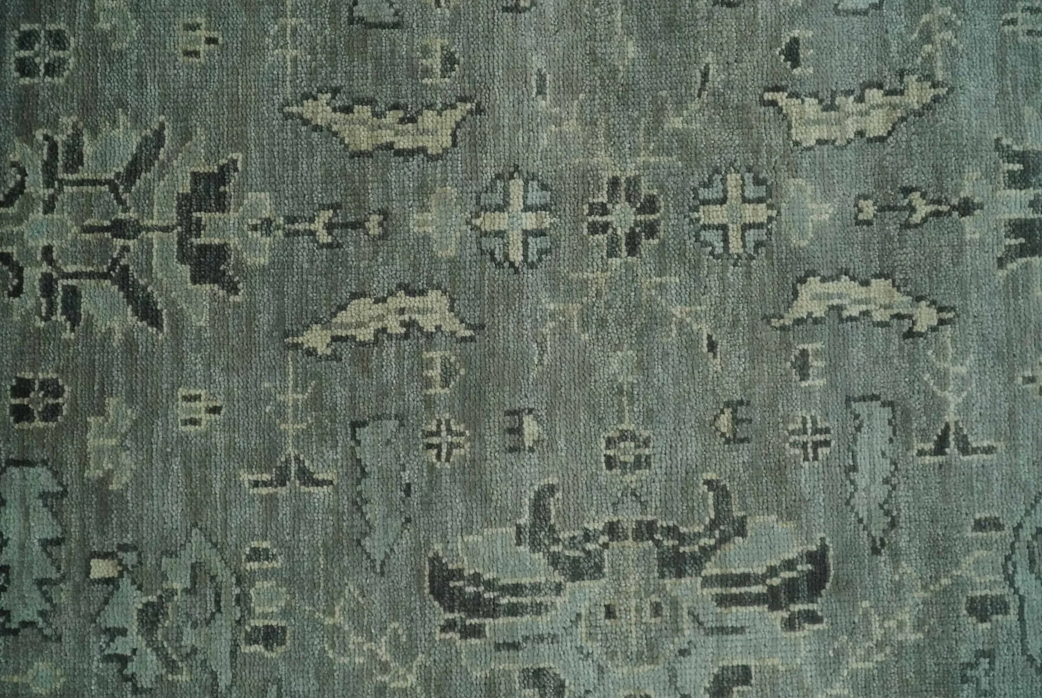 Antique Oushak Silver and Charcoal Multi size Wool Area Rug - Image 11