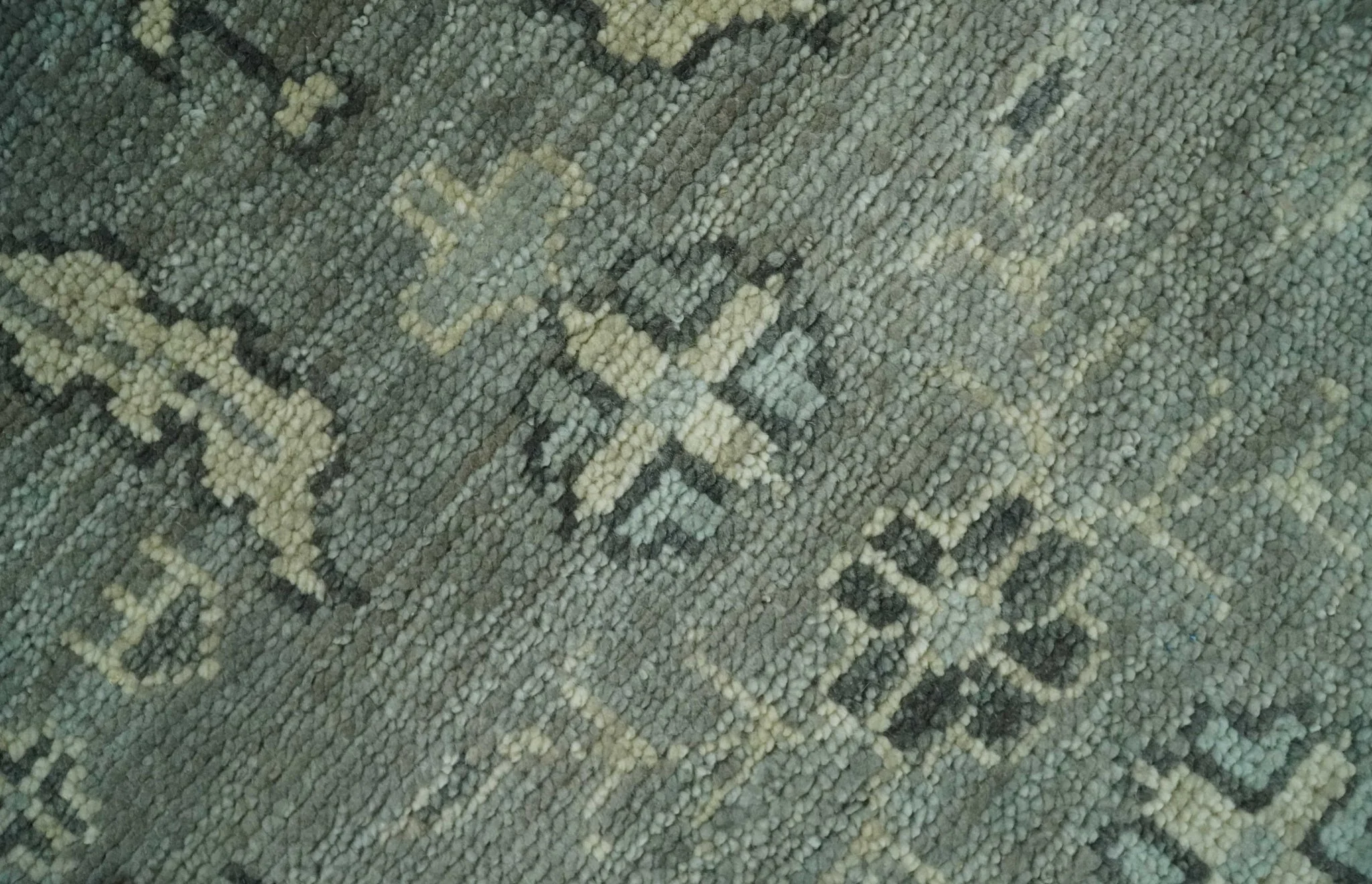 Antique Oushak Silver and Charcoal Multi size Wool Area Rug - Image 8