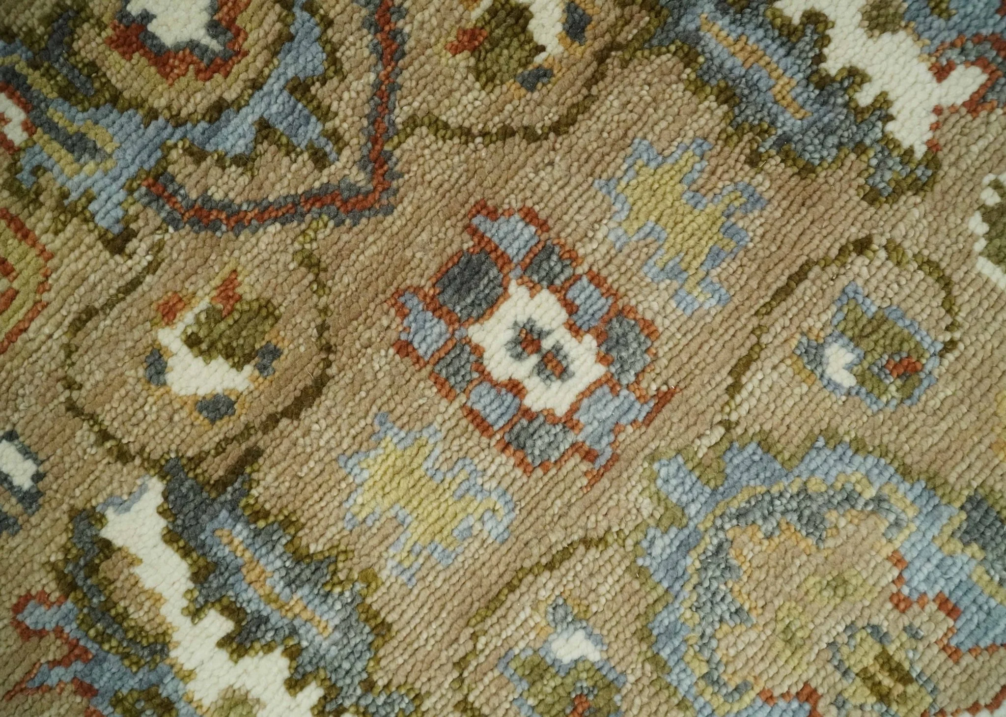 Beige and Ivory Hand knotted Traditional Oriental Oushak Multi Size Wool Area Rug - Image 6