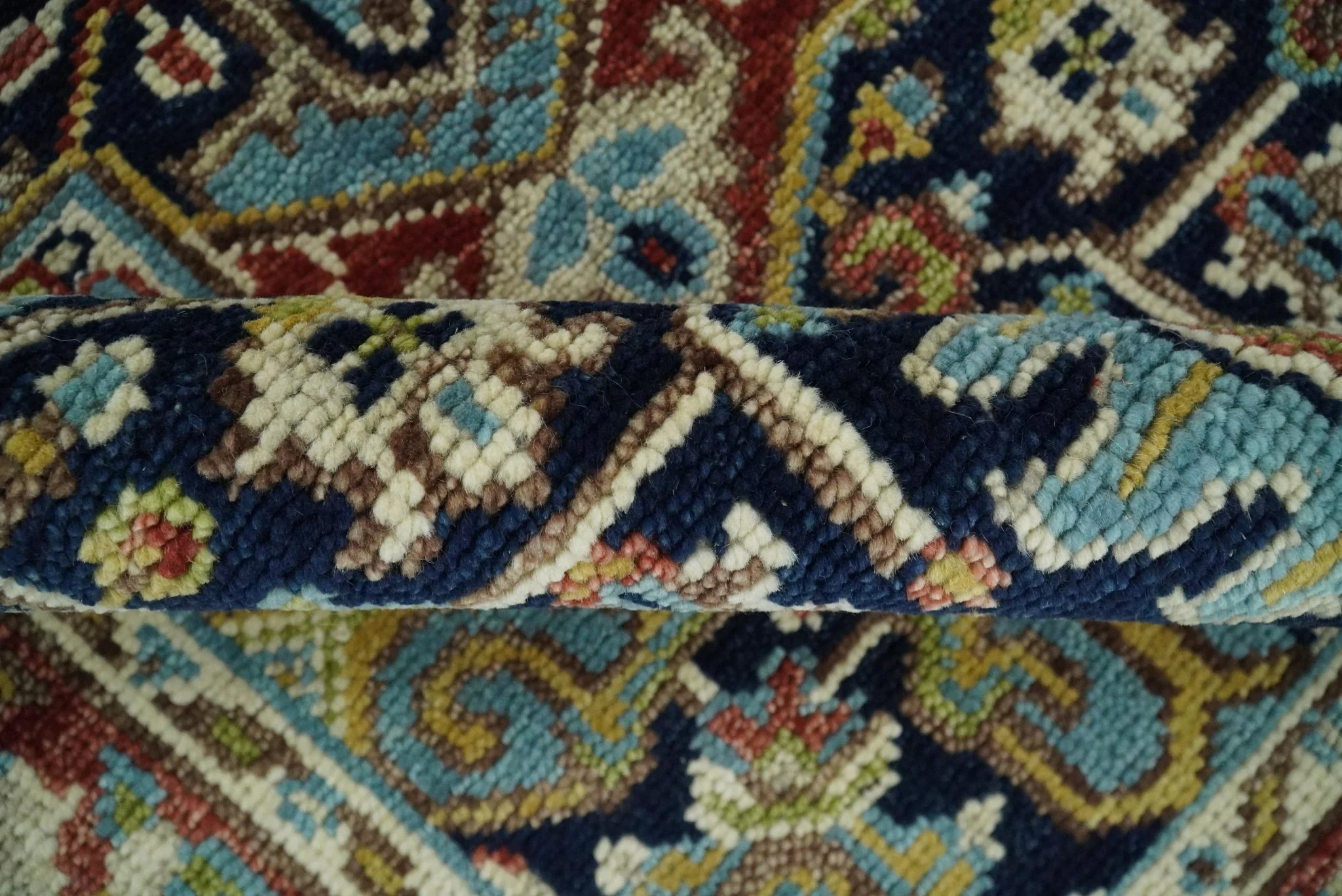 Hand Knotted 5x8 Blue and Rust Traditional Persian Heriz Serapi Area Rug | TRDCP19358 - Image 5