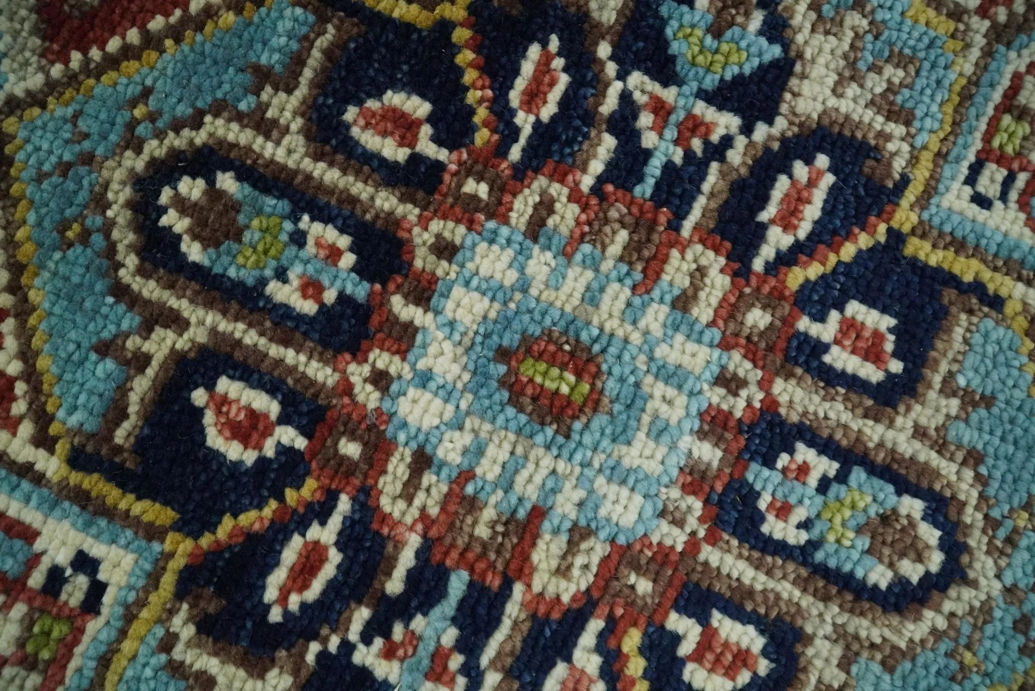 Hand Knotted 5x8 Blue and Rust Traditional Persian Heriz Serapi Area Rug | TRDCP19358 - Image 9