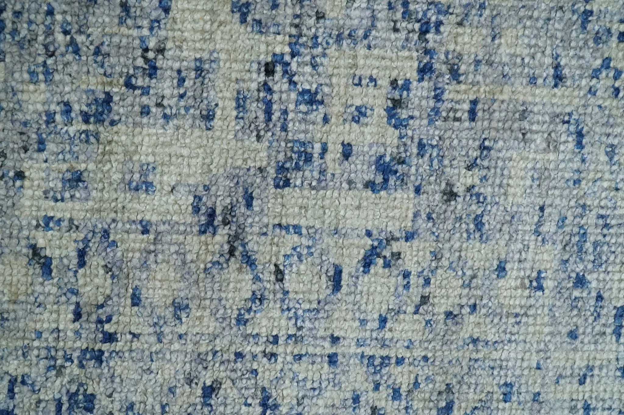 Hand Knotted 5x8 Ivory, Purple and Blue Modern Contemporary Southwestern Tribal Trellis Recycled Silk Area Rug | OP104 - Image 9