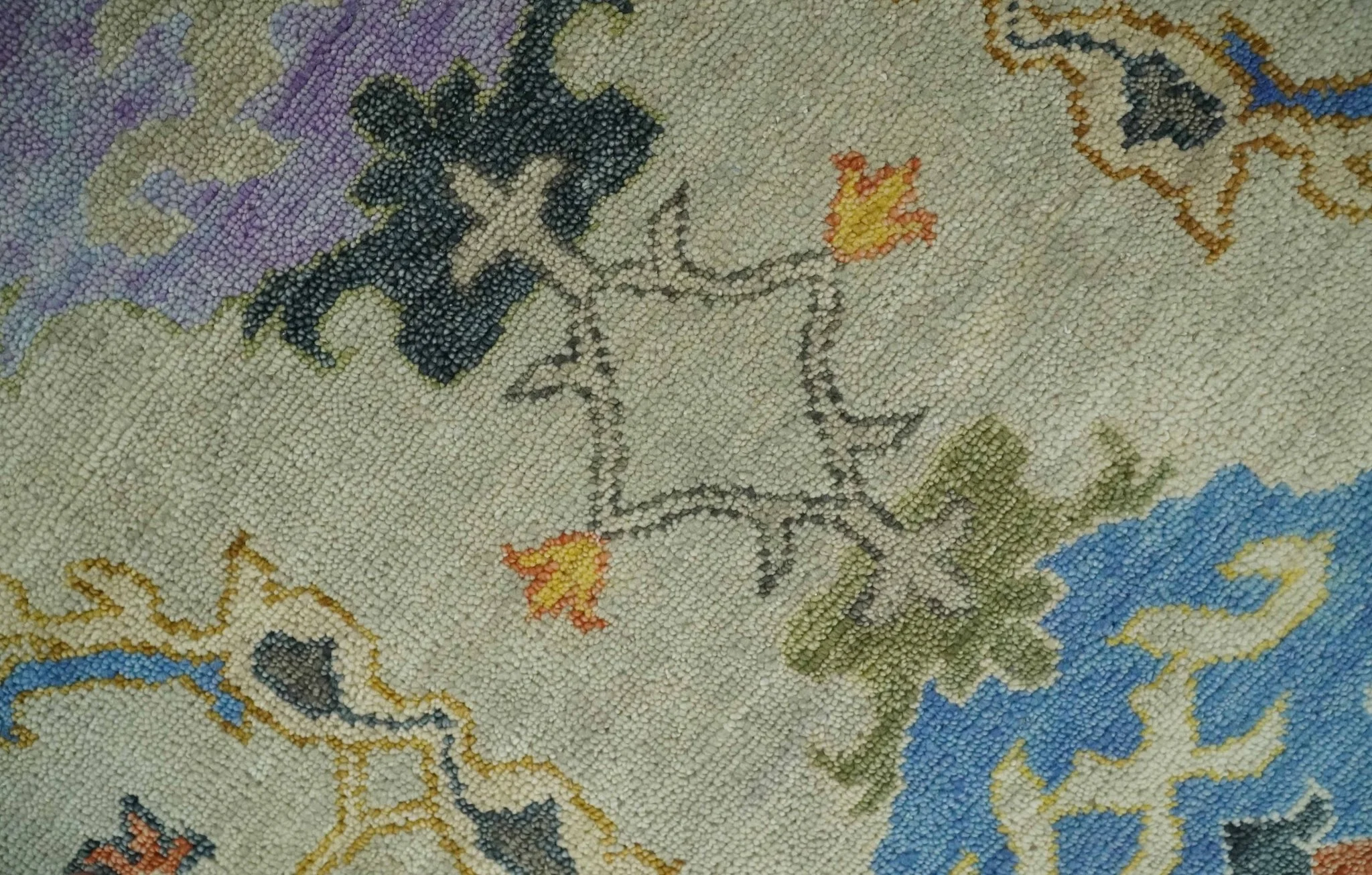 Hand knotted 8x10 All Wool Beige and Gray Traditional Antique Persian Oushak Area Rug | TRDCP837810 - Image 4