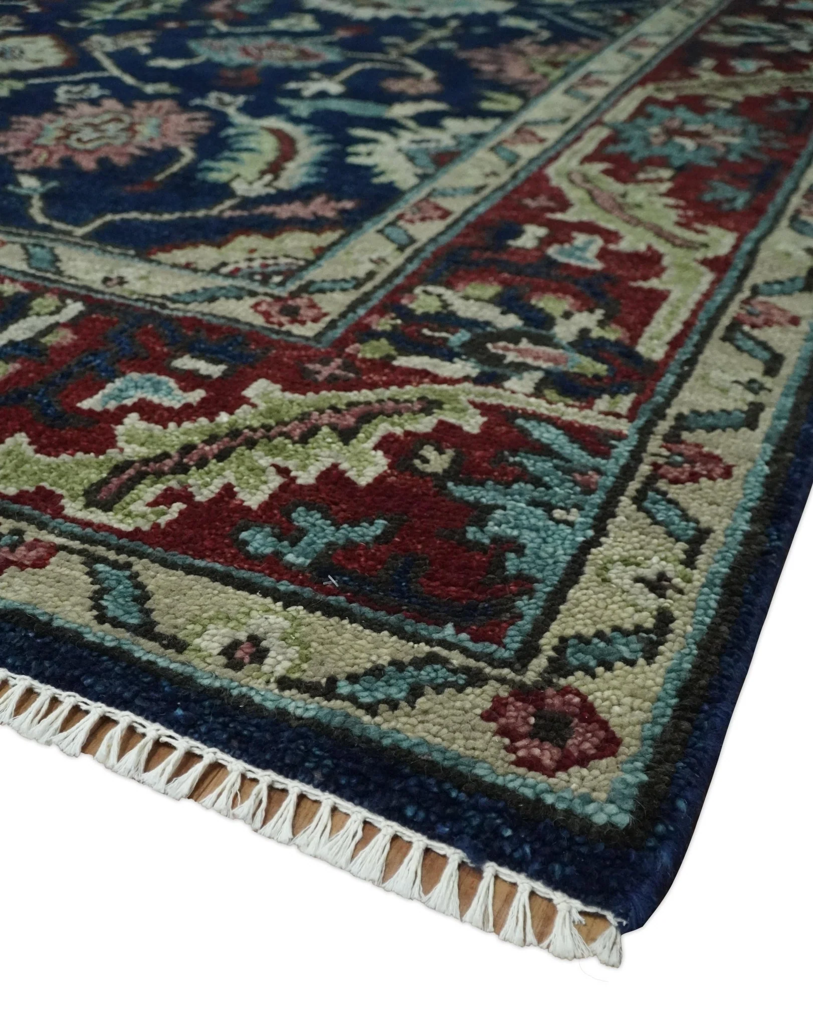 Hand Knotted 8x10 Black, Rust and Beige Antique Oushak Wool Area Rug - Image 5