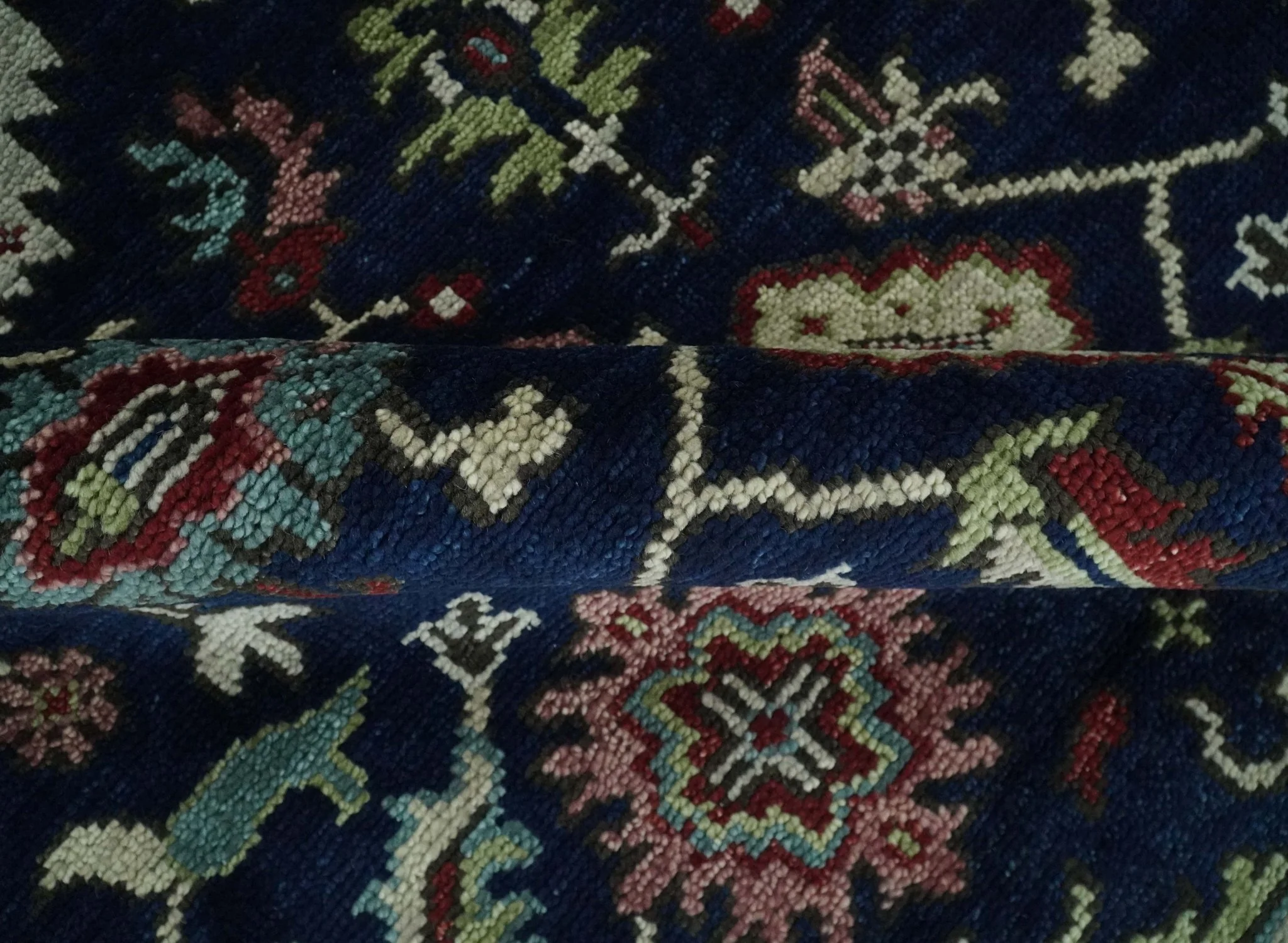 Hand Knotted 8x10 Black, Rust and Beige Antique Oushak Wool Area Rug - Image 8