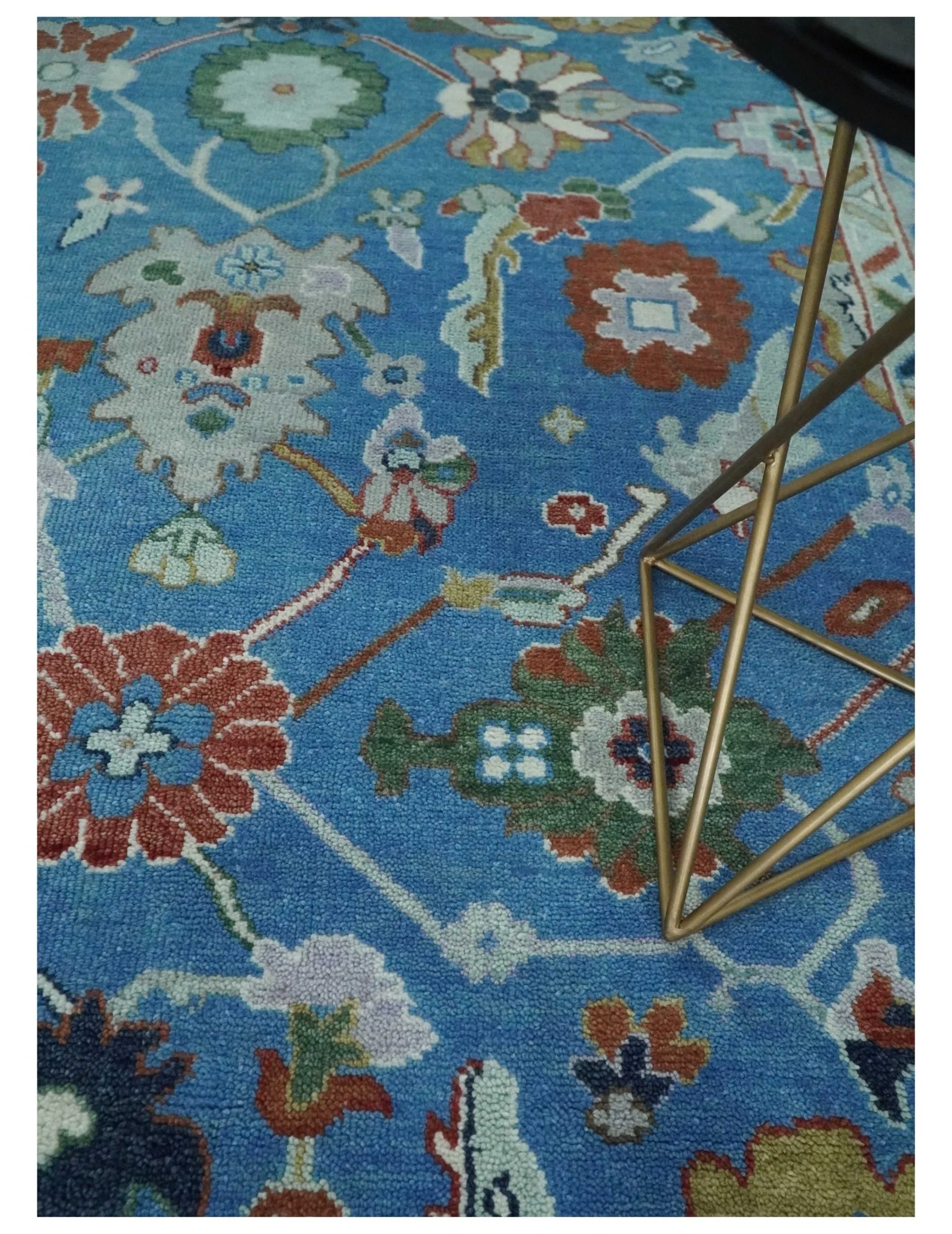 8x10 Hand Knotted Blue and Silver Traditional Persian Oushak Wool Rug | TRDCP980810 - Image 3