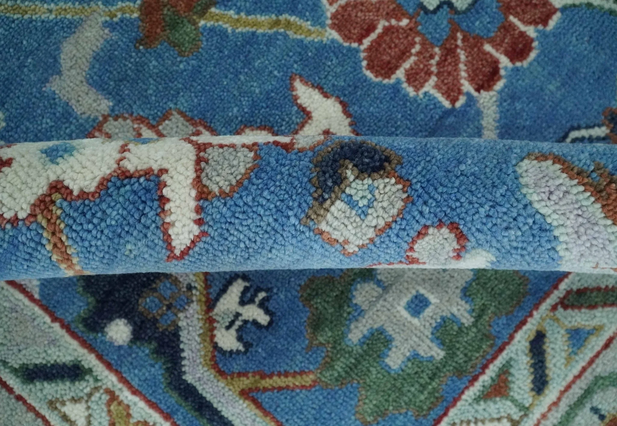 8x10 Hand Knotted Blue and Silver Traditional Persian Oushak Wool Rug | TRDCP980810 - Image 7