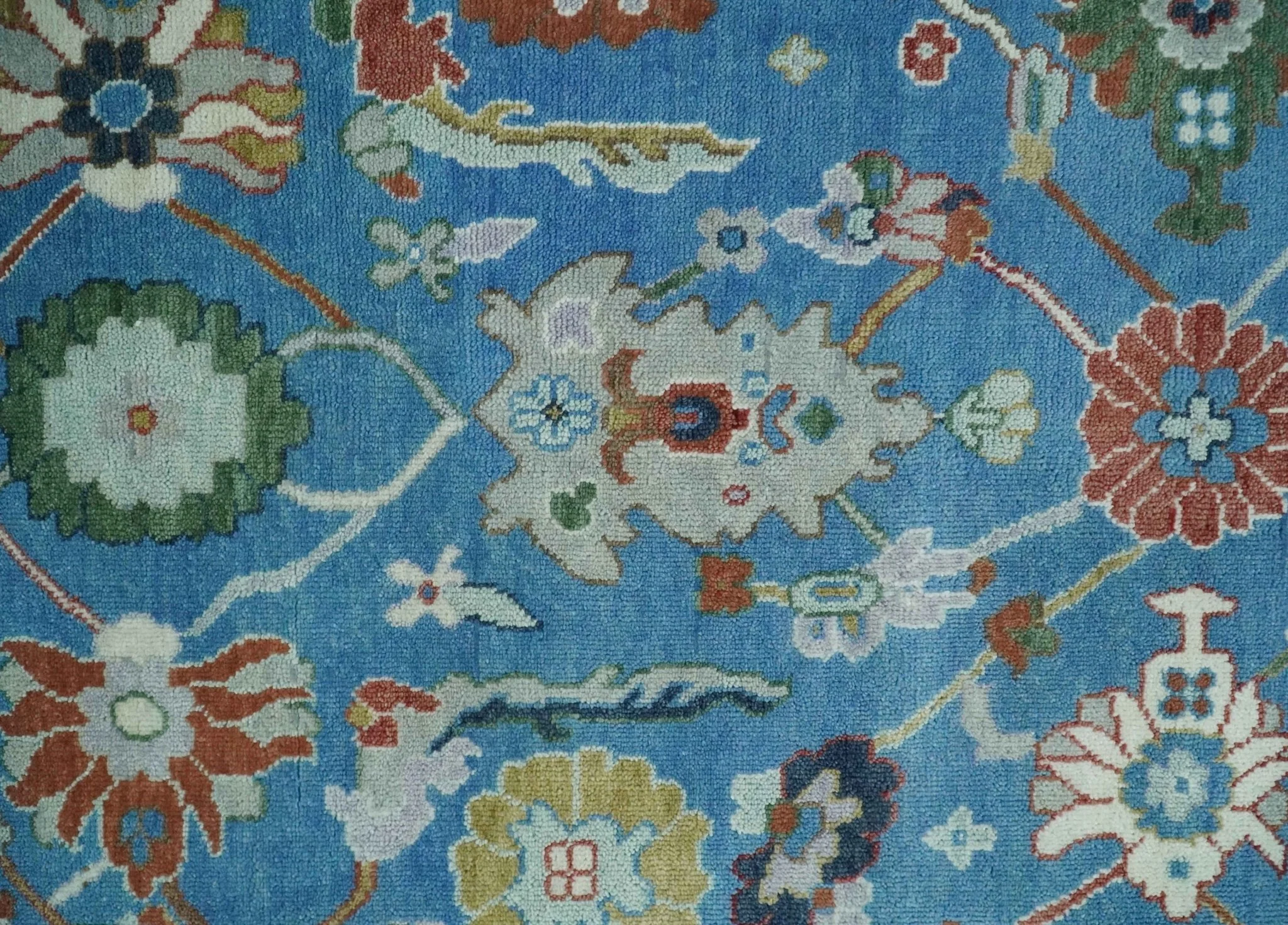 8x10 Hand Knotted Blue and Silver Traditional Persian Oushak Wool Rug | TRDCP980810 - Image 9