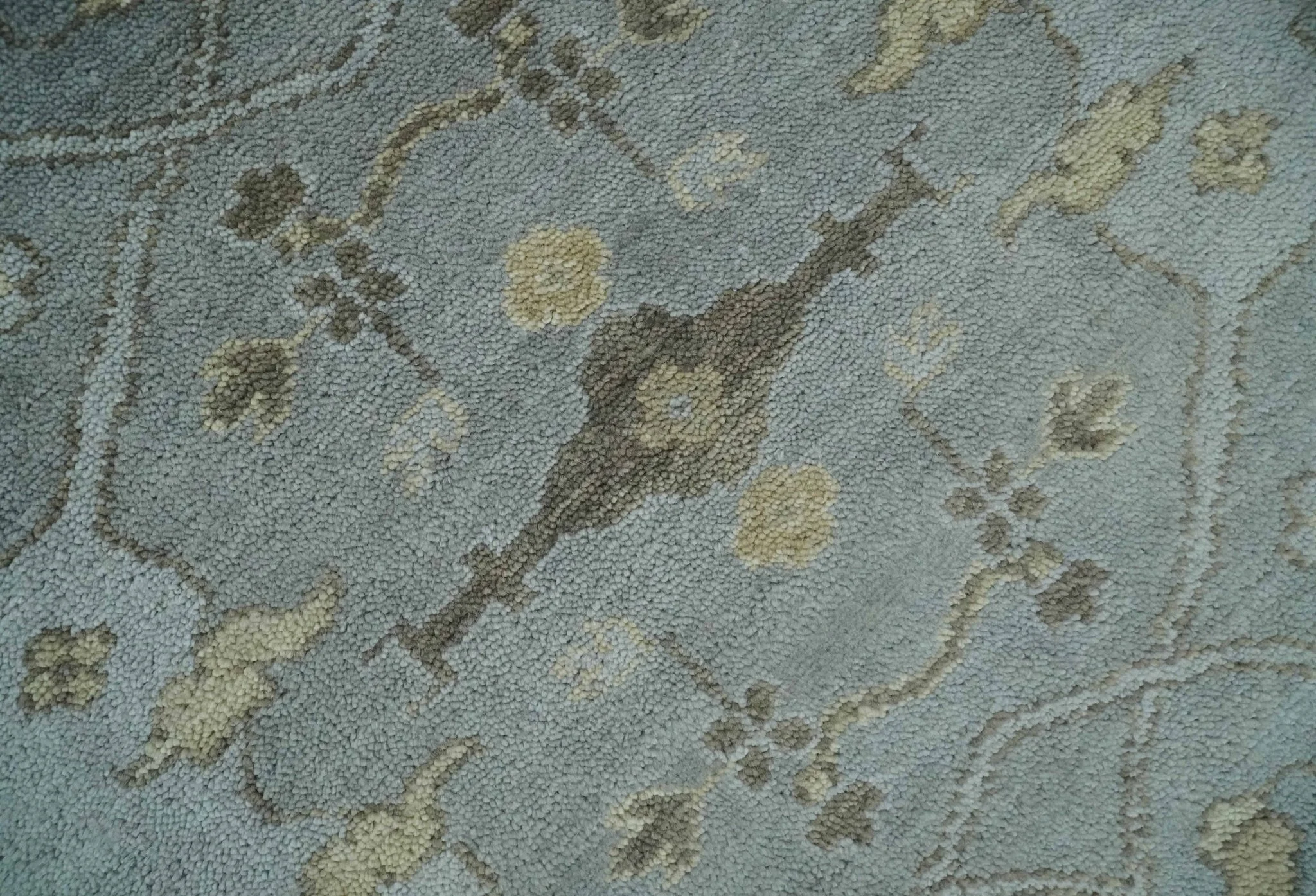 Hand Knotted 8x10 Oriental Oushak Charcoal Silver and Beige Wool Area Rug | TRDCP1182810 - Image 4