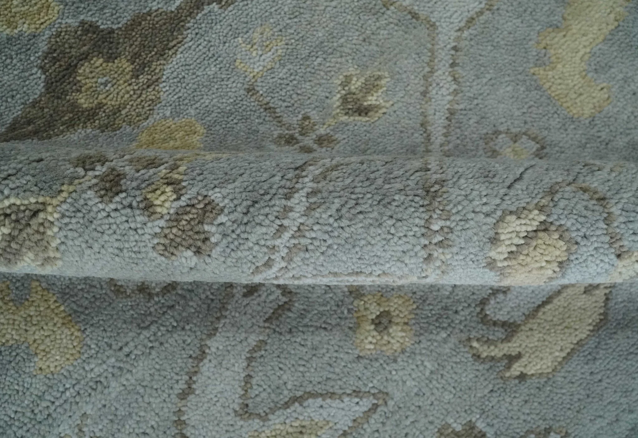 Hand Knotted 8x10 Oriental Oushak Charcoal Silver and Beige Wool Area Rug | TRDCP1182810 - Image 7