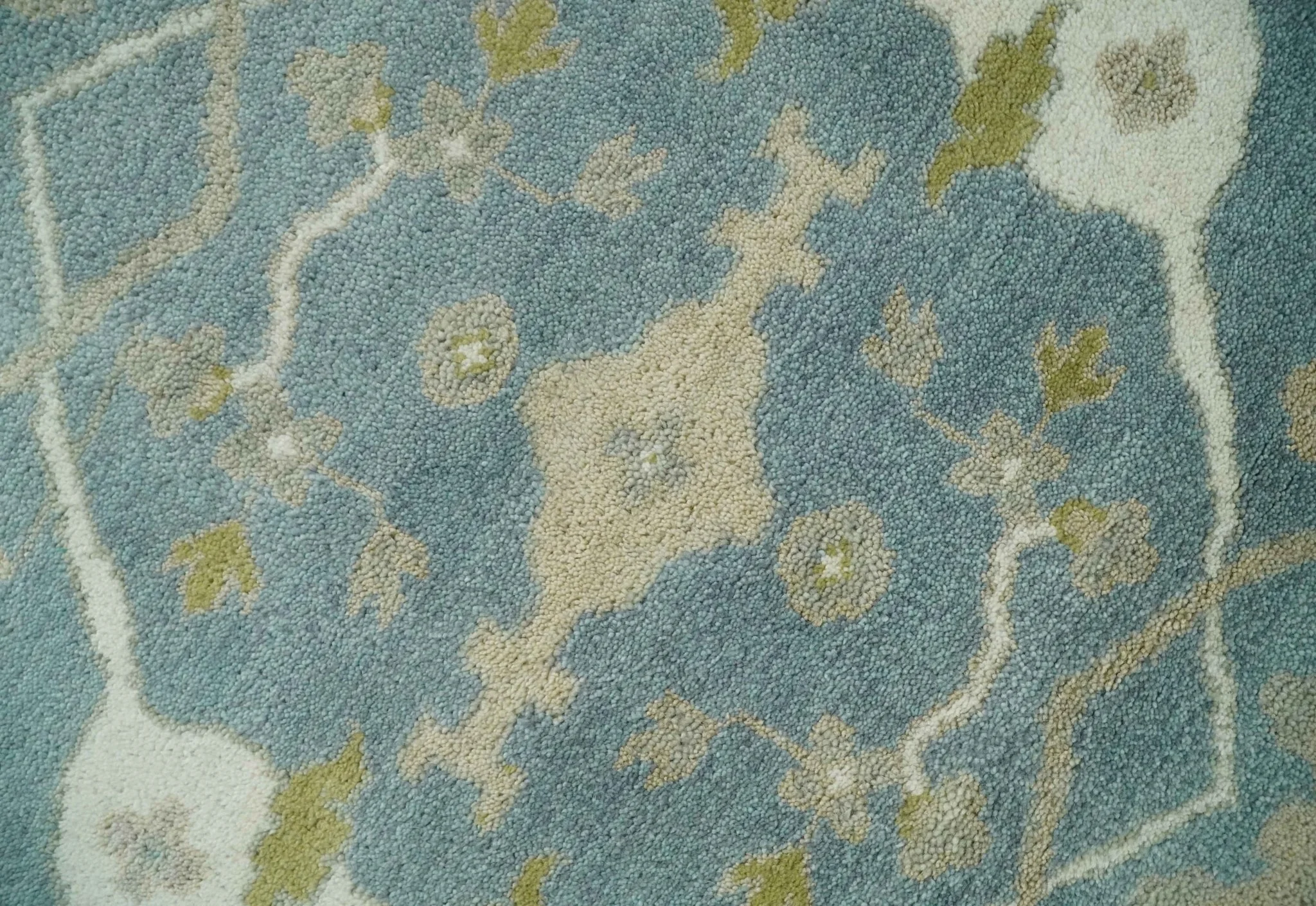 8x10 Hand Knotted Oriental Oushak Gray, Ivory and Beige Wool Area Rug | TRDCP1166810 - Image 4
