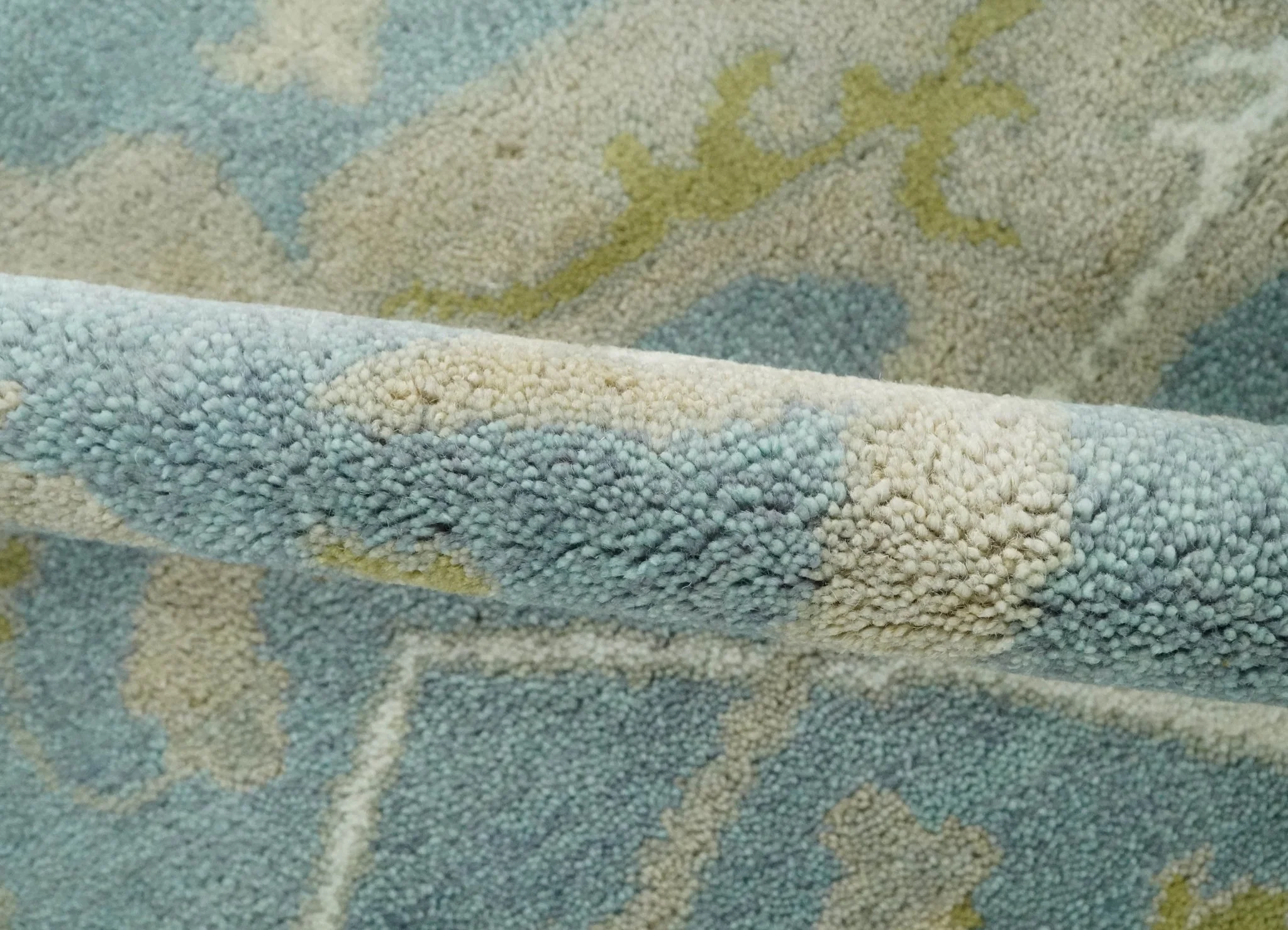 8x10 Hand Knotted Oriental Oushak Gray, Ivory and Beige Wool Area Rug | TRDCP1166810 - Image 7