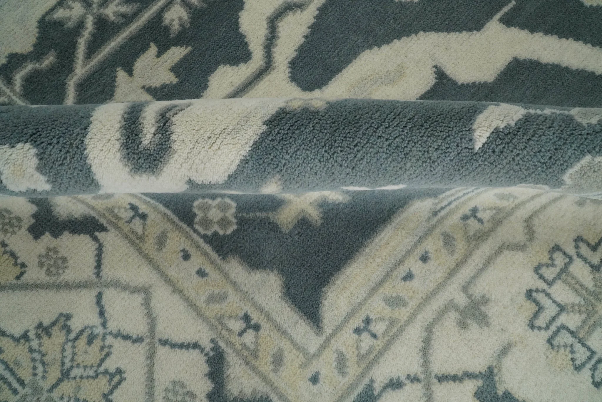 Hand Knotted 8x10 Oriental Oushak Gray and Beige Wool Area Rug, Living Room Rug | TRDCP80810 - Image 10