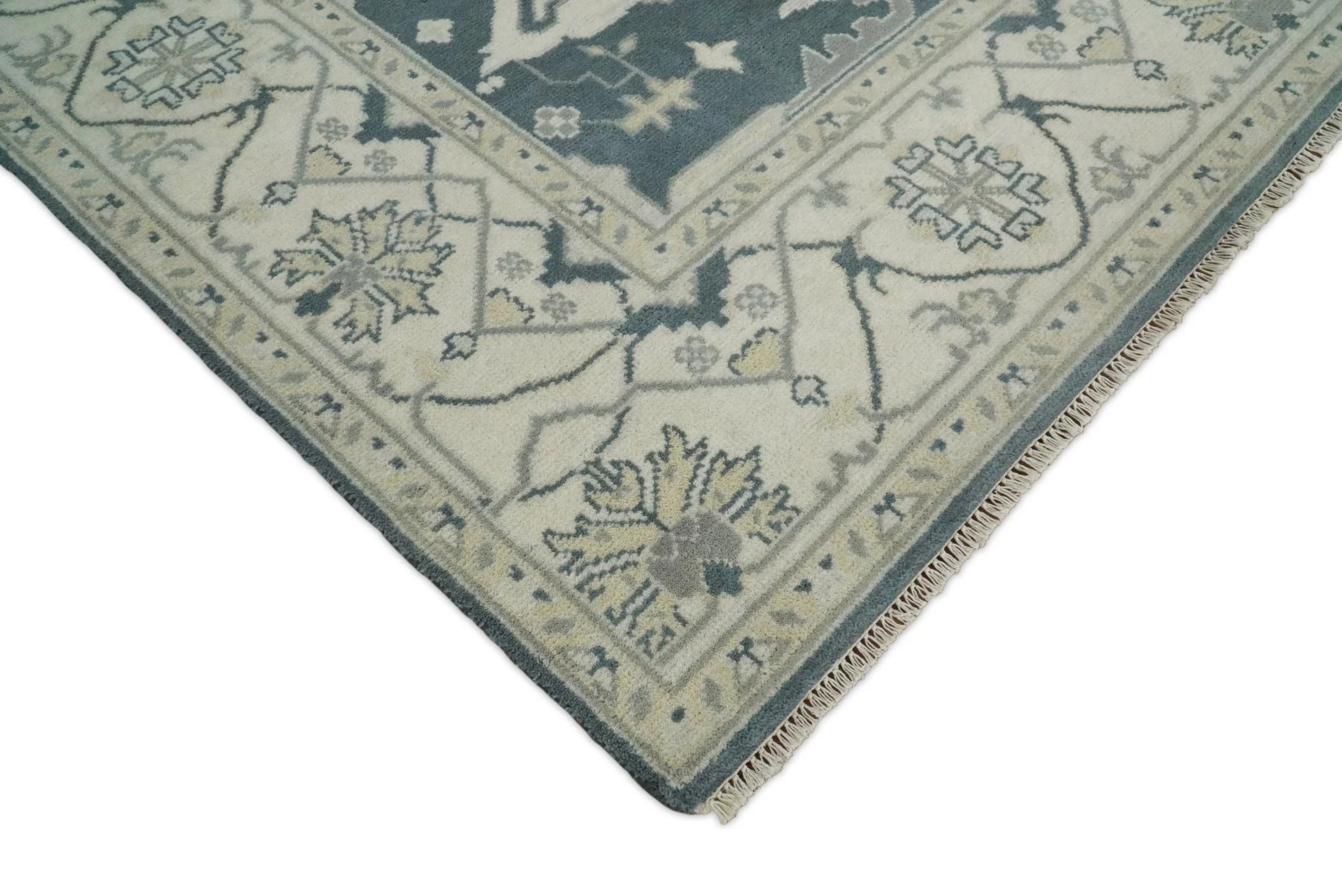 Hand Knotted 8x10 Oriental Oushak Gray and Beige Wool Area Rug, Living Room Rug | TRDCP80810 - Image 6