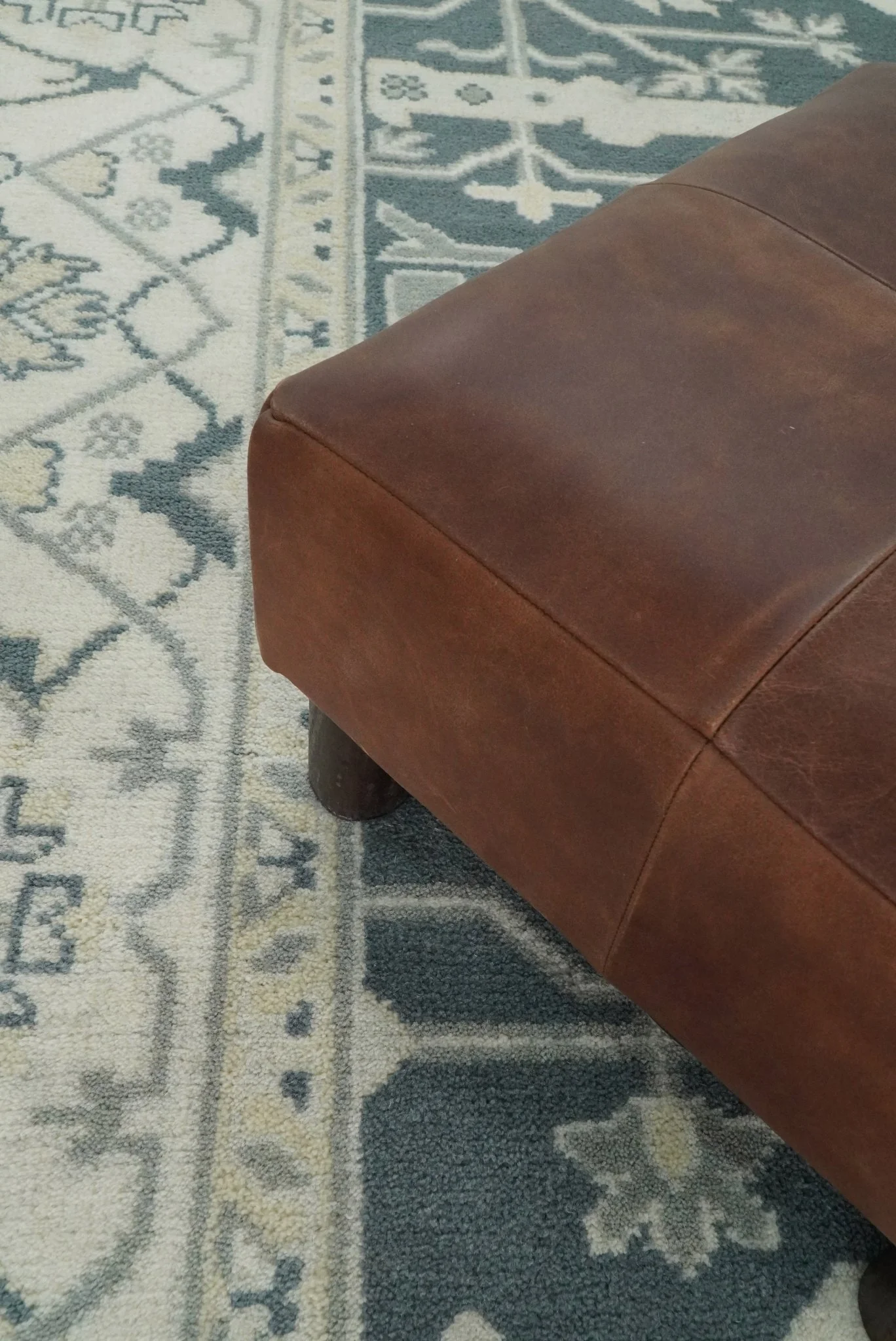 Hand Knotted 8x10 Oriental Oushak Gray and Beige Wool Area Rug, Living Room Rug | TRDCP80810 - Image 7