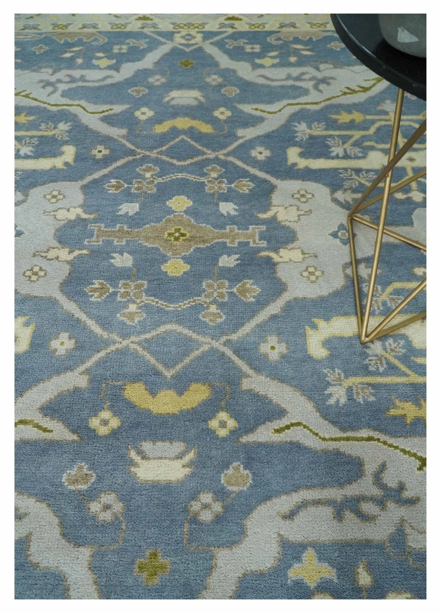 Hand Knotted 8x10 Vintage style Oriental Oushak Gray, Silver and Beige Wool Area Rug - Image 2