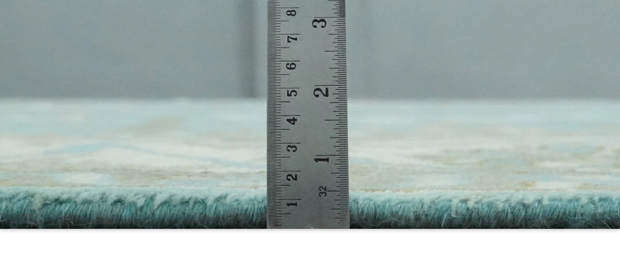 Hand Knotted 8x10 Oushak Aqua, Ivory and Brown Wool Area Rug - Image 8