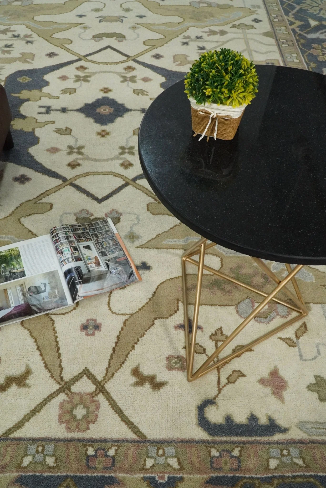 Hand Knotted 9x12 Persian Oushak Beige and Charcoal Wool Large Rug | TRDCP82912 - Image 6