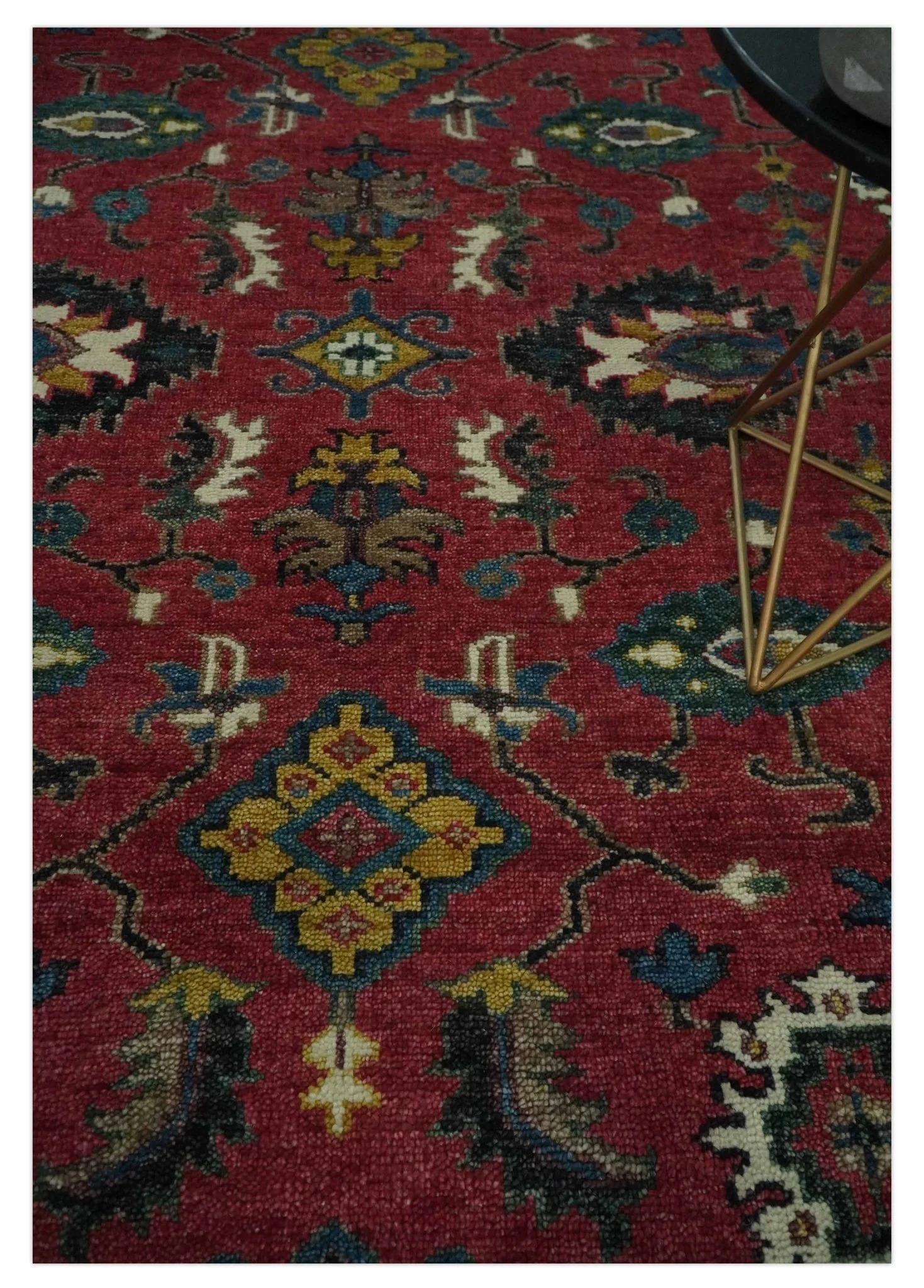 9x12 Antique Hand Knotted Rust and Charcoal Traditional Oushak Wool Area Rug | TRDCP1371912 - Image 2
