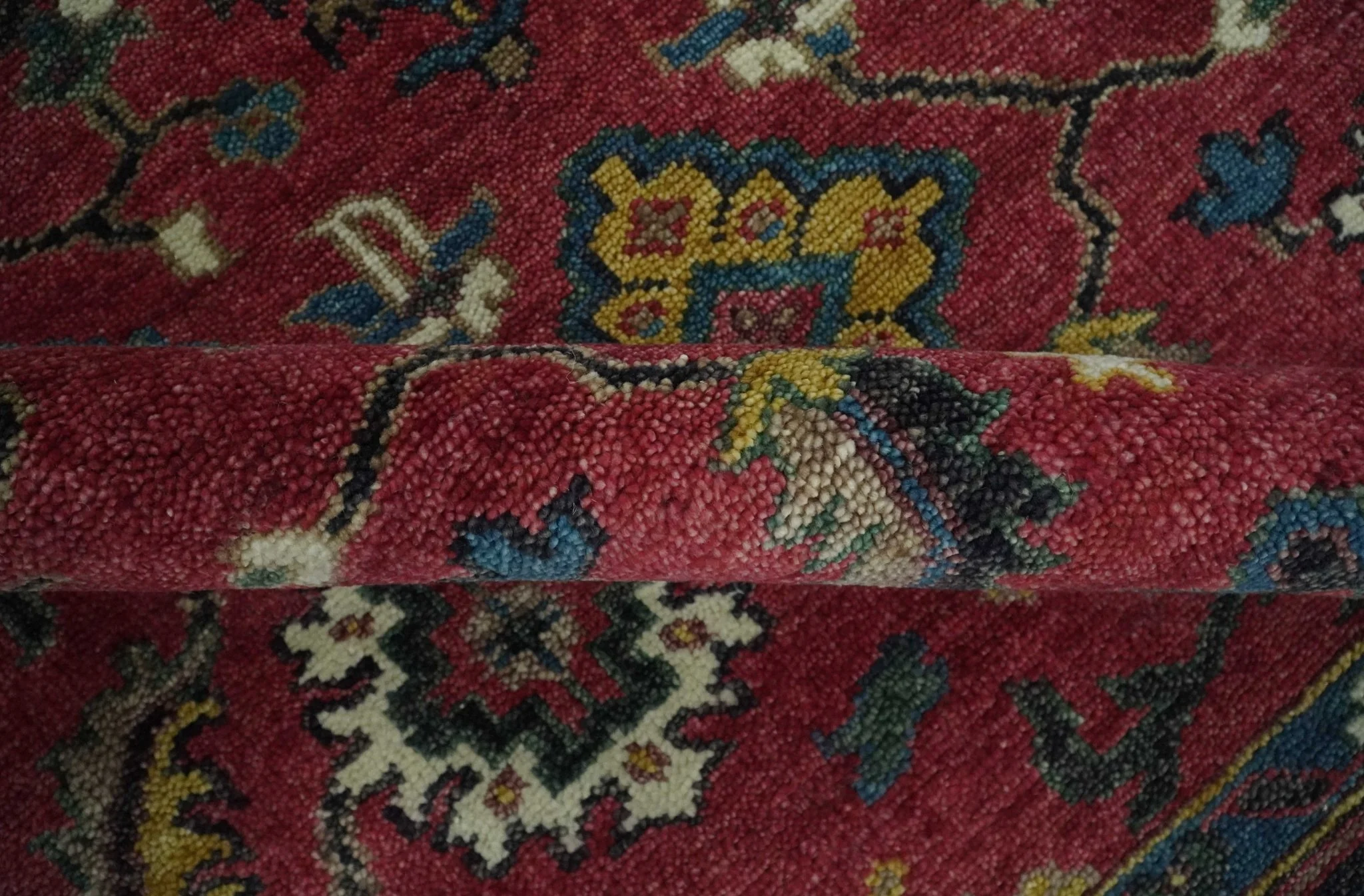 9x12 Antique Hand Knotted Rust and Charcoal Traditional Oushak Wool Area Rug | TRDCP1371912 - Image 6