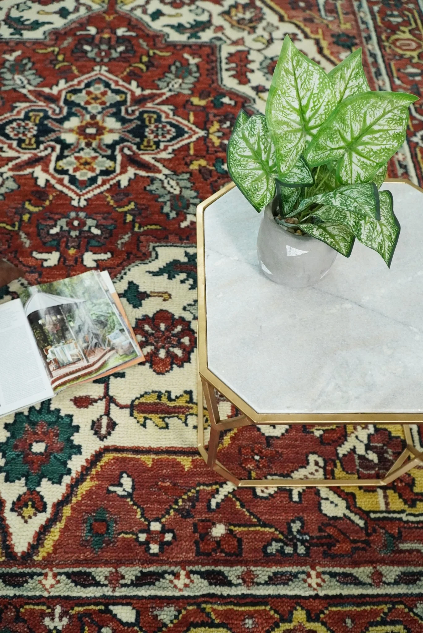 Ivory and Rust Traditional Heriz Medallion Hand Knotted Multi Size wool Area Rug - Image 7