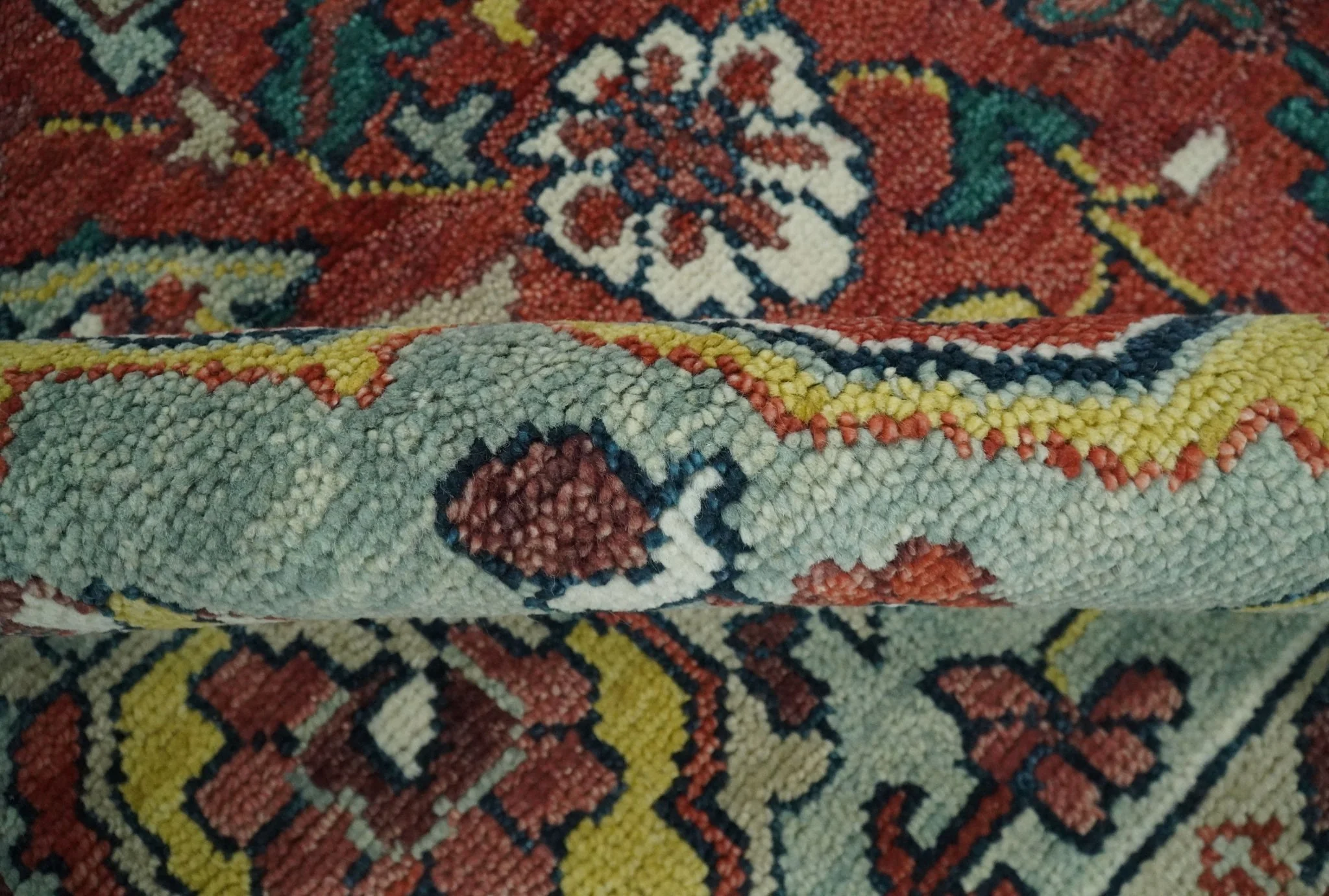 Hand Knotted Antique 8x10 Red and Ivory Traditional Persian Vintage Style Area Rug | TRDC5541014 - Image 10