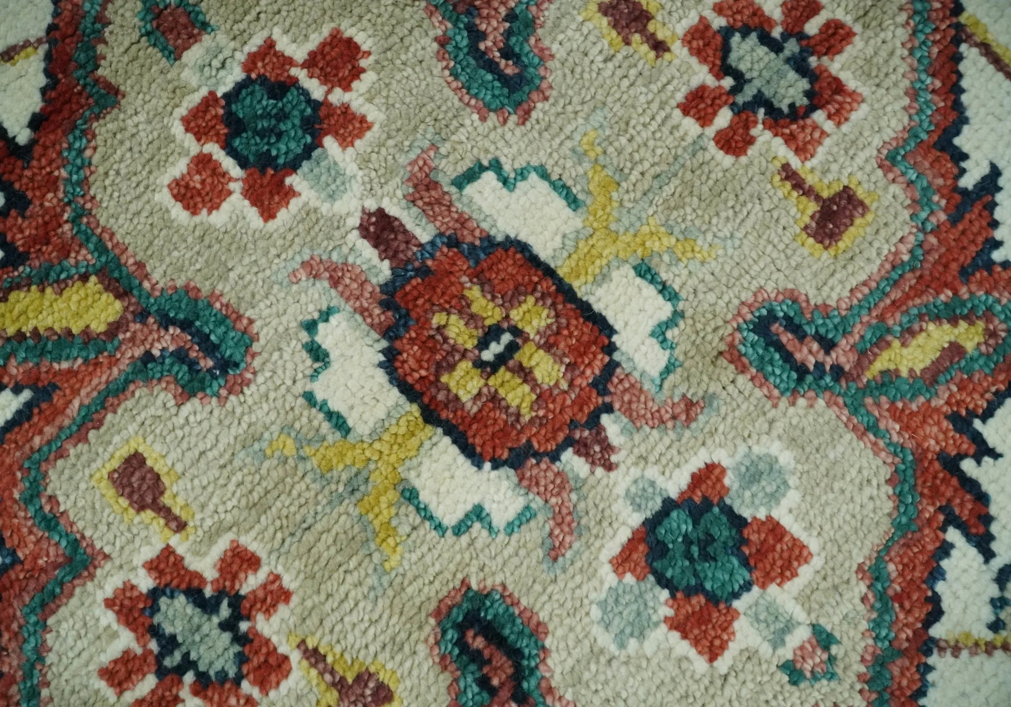 Hand Knotted Antique 8x10 Red and Ivory Traditional Persian Vintage Style Area Rug | TRDC5541014 - Image 4