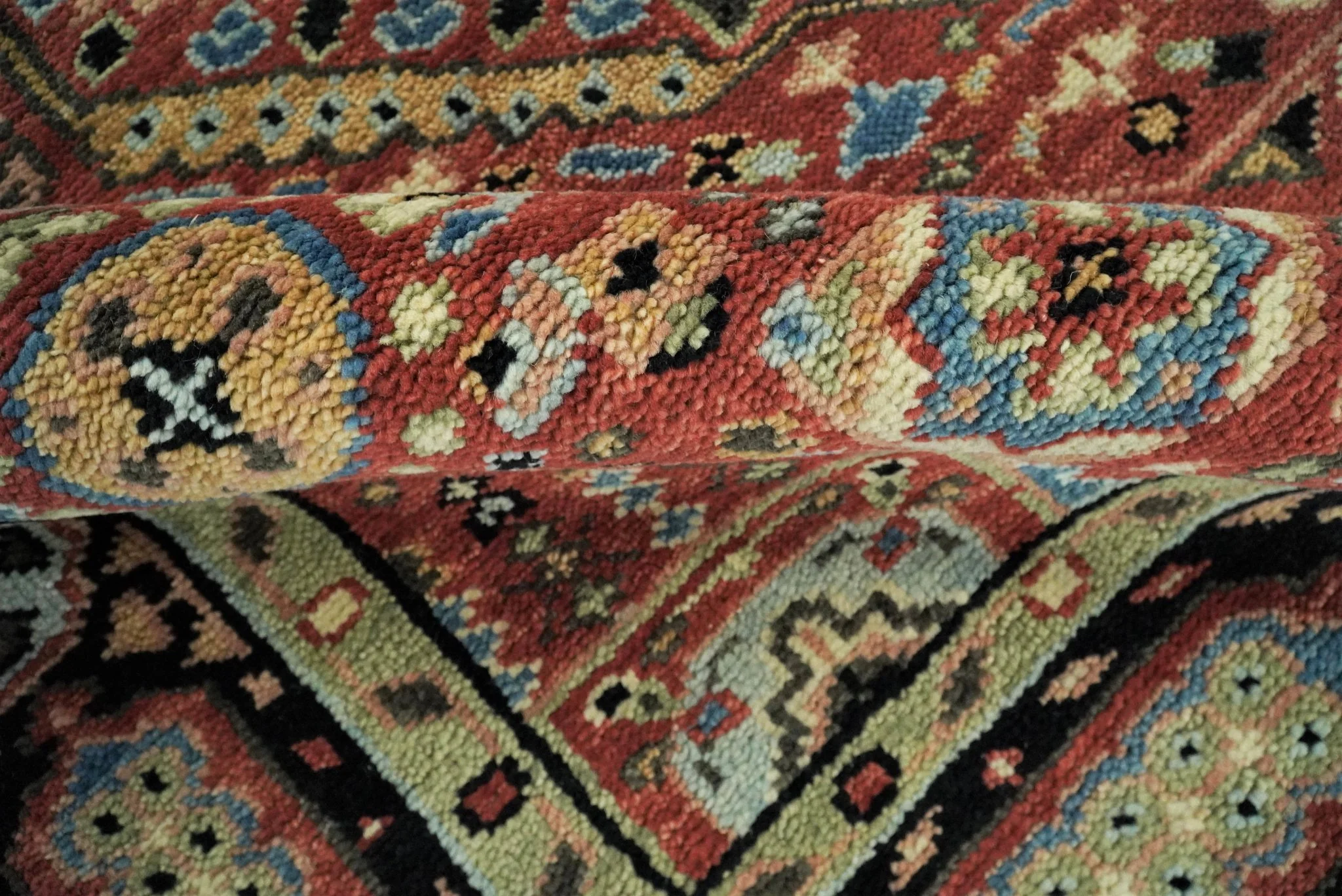 Hand Knotted Traditional Kazak Medallion Rust and Black Multi Size wool Area Rug - Image 9