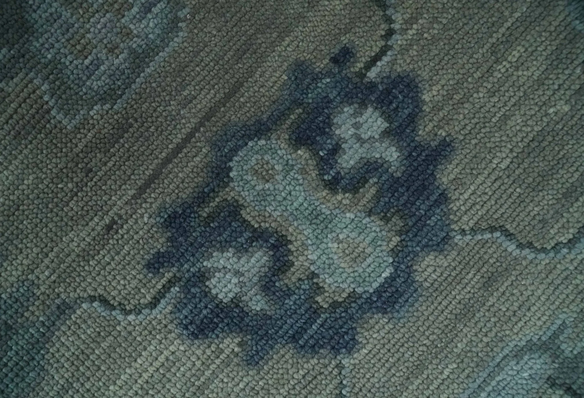 Antique Hand Knotted Beige, Charcoal and Silver Traditional Oushak wool Area Rug - Image 4