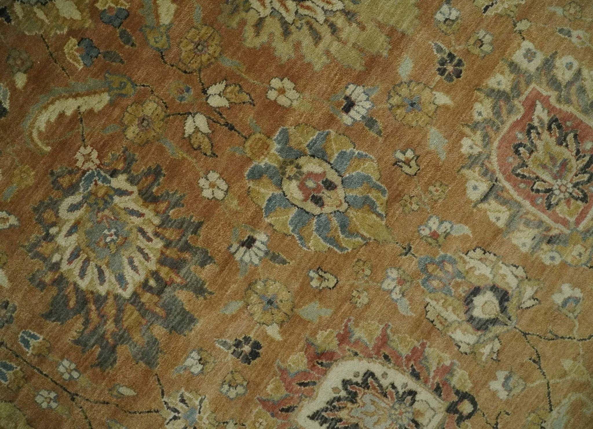 Hand knotted Beige, Ivory and Brown 8x10 Hand knotted Oushak Area Rug - Image 4