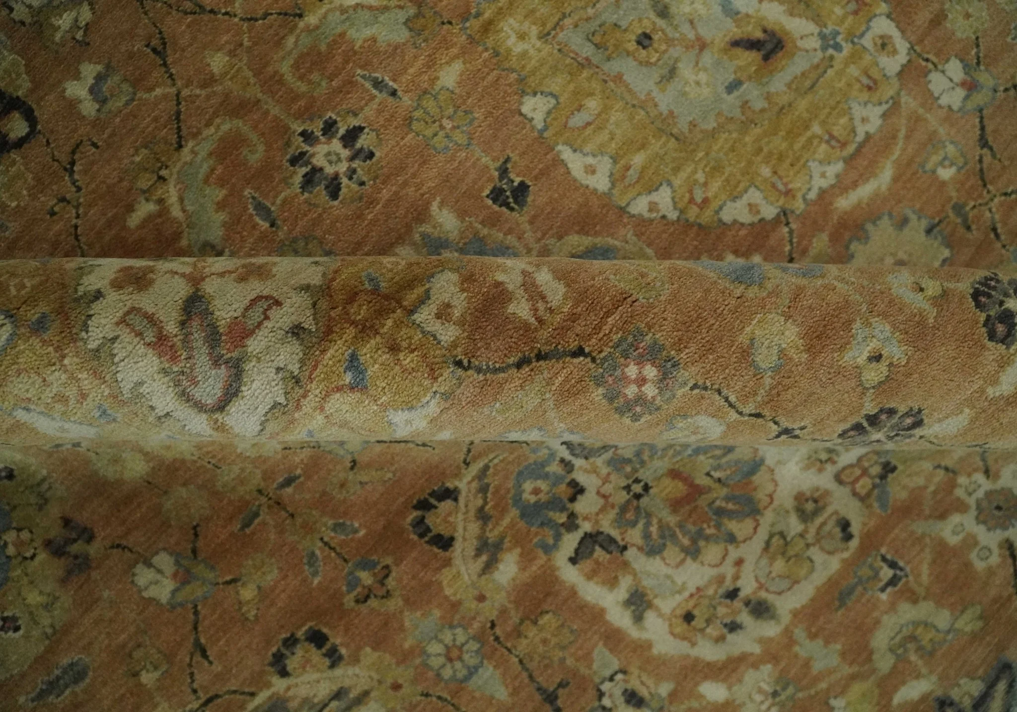 Hand knotted Beige, Ivory and Brown 8x10 Hand knotted Oushak Area Rug - Image 6