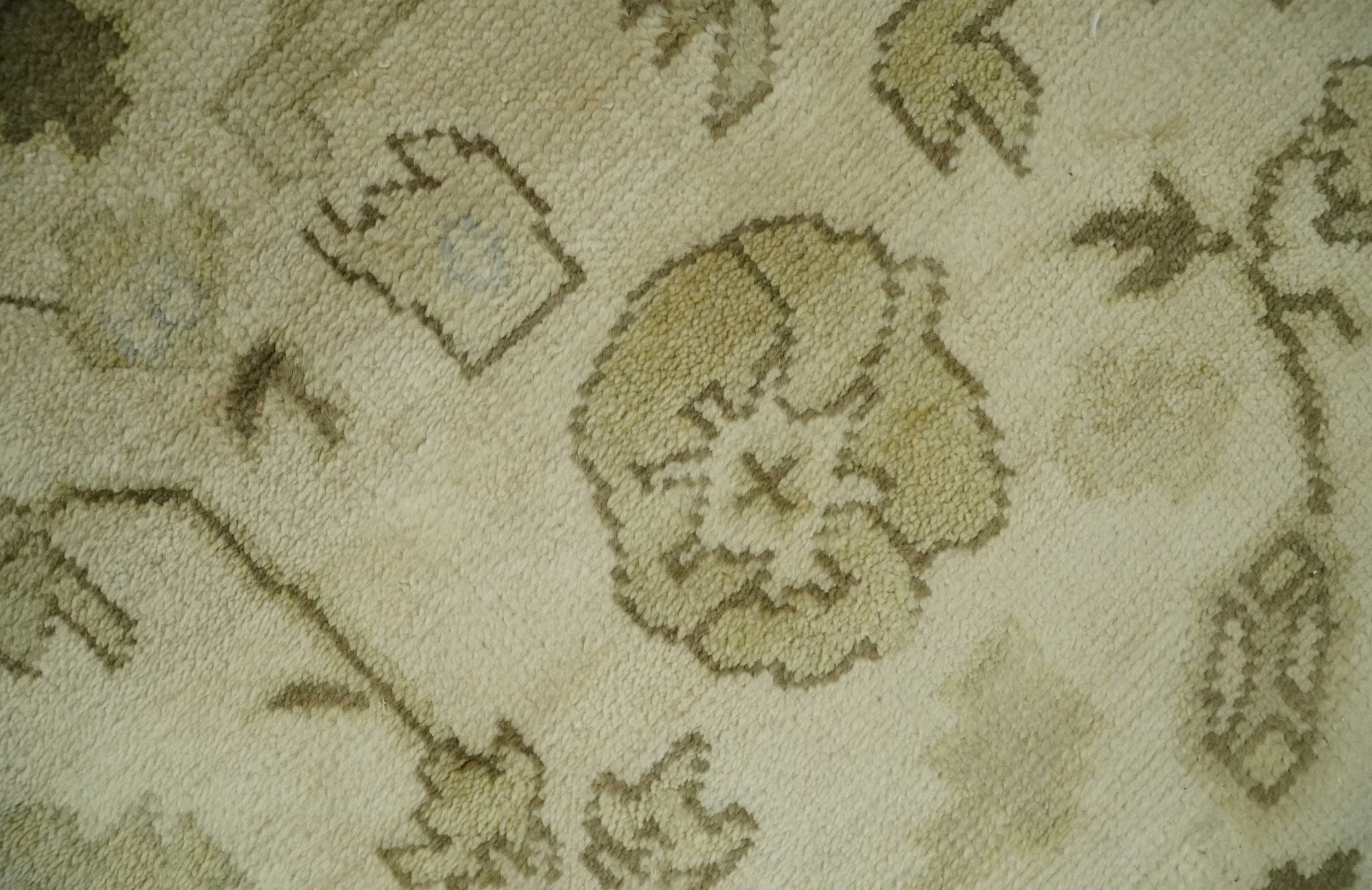 5x7 Hand Knotted Beige, Silver and Brown Traditional oushak Wool Area Rug | N34157 - Image 4