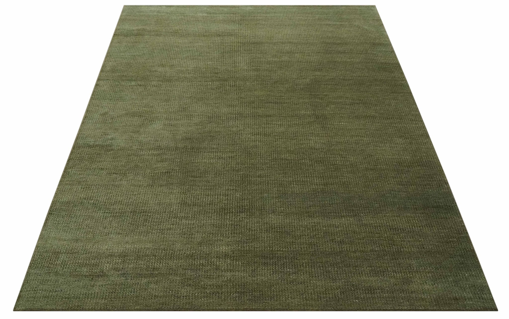 Custom Made Hand Knotted Blue and Brown Stripes Design Contemporary Area Rug - Image 10