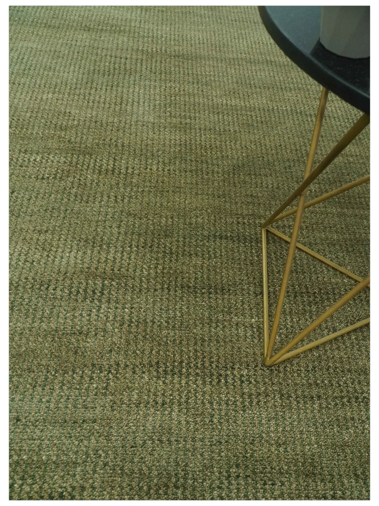 Custom Made Hand Knotted Blue and Brown Stripes Design Contemporary Area Rug - Image 2