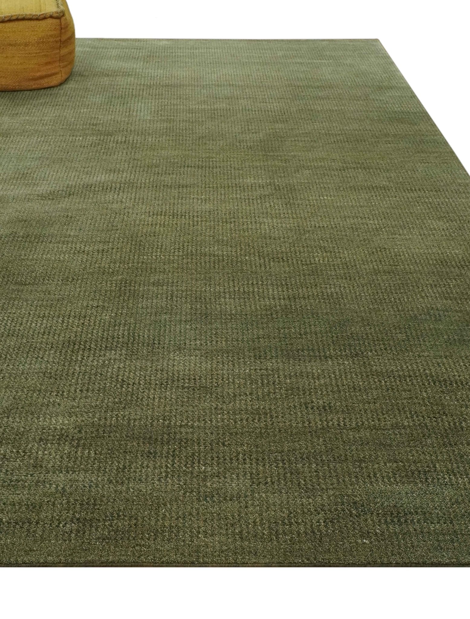 Custom Made Hand Knotted Blue and Brown Stripes Design Contemporary Area Rug - Image 3