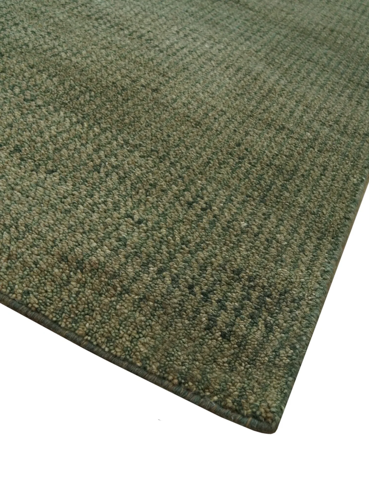 Custom Made Hand Knotted Blue and Brown Stripes Design Contemporary Area Rug - Image 5