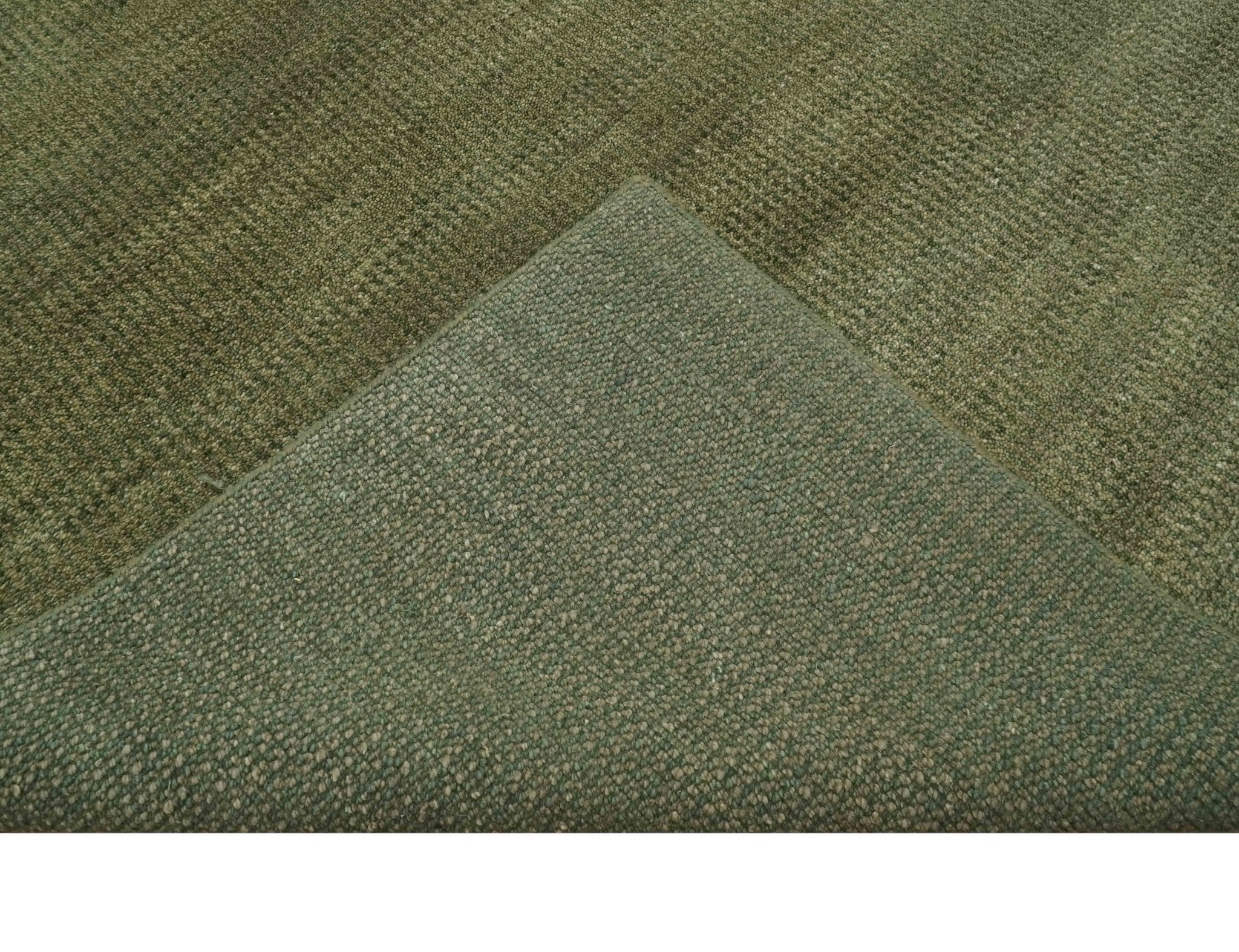 Custom Made Hand Knotted Blue and Brown Stripes Design Contemporary Area Rug - Image 7