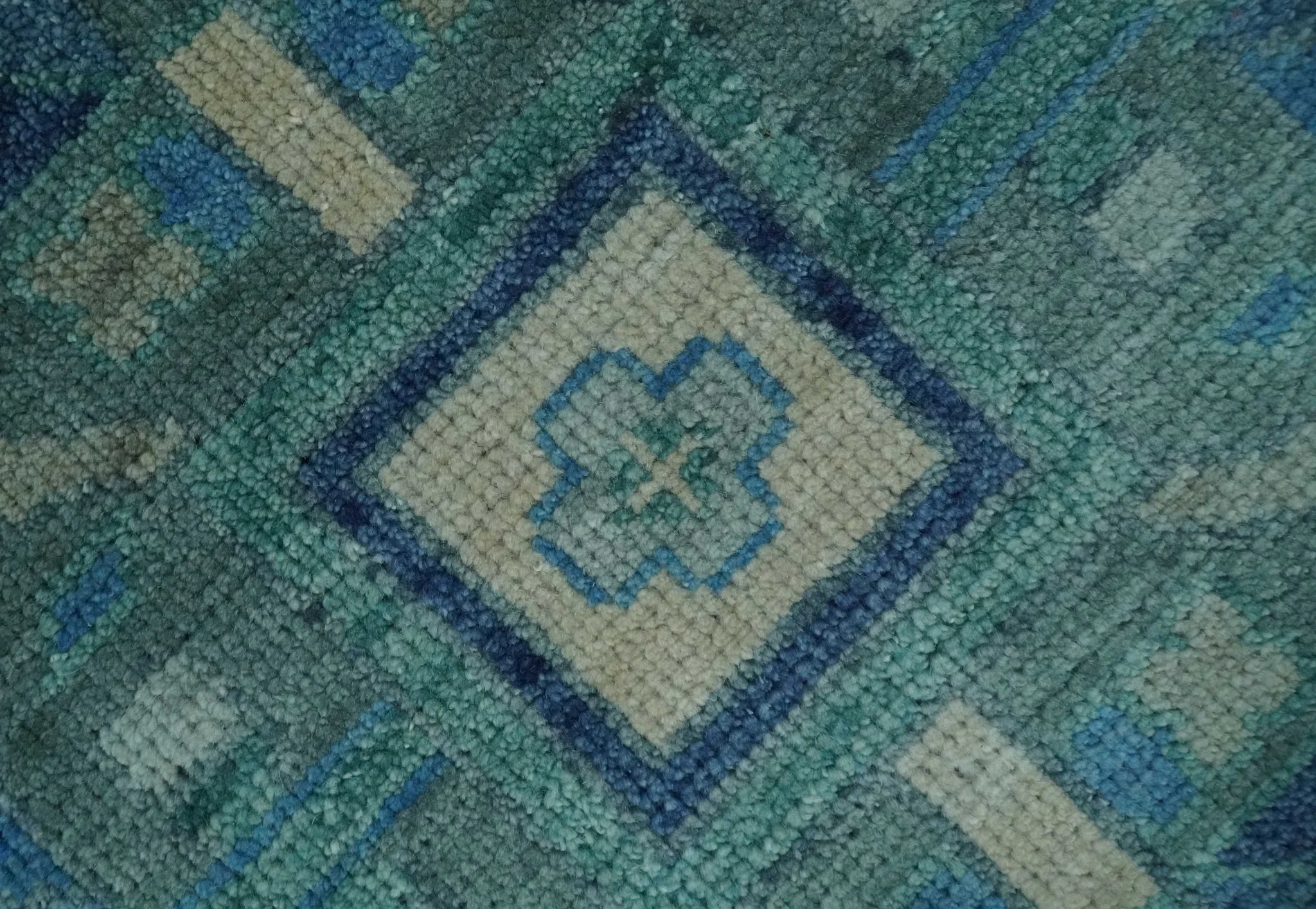 10x14 Hand Knotted Blue and Silver Traditional Antique style Wool Rug, Living Room - Image 4