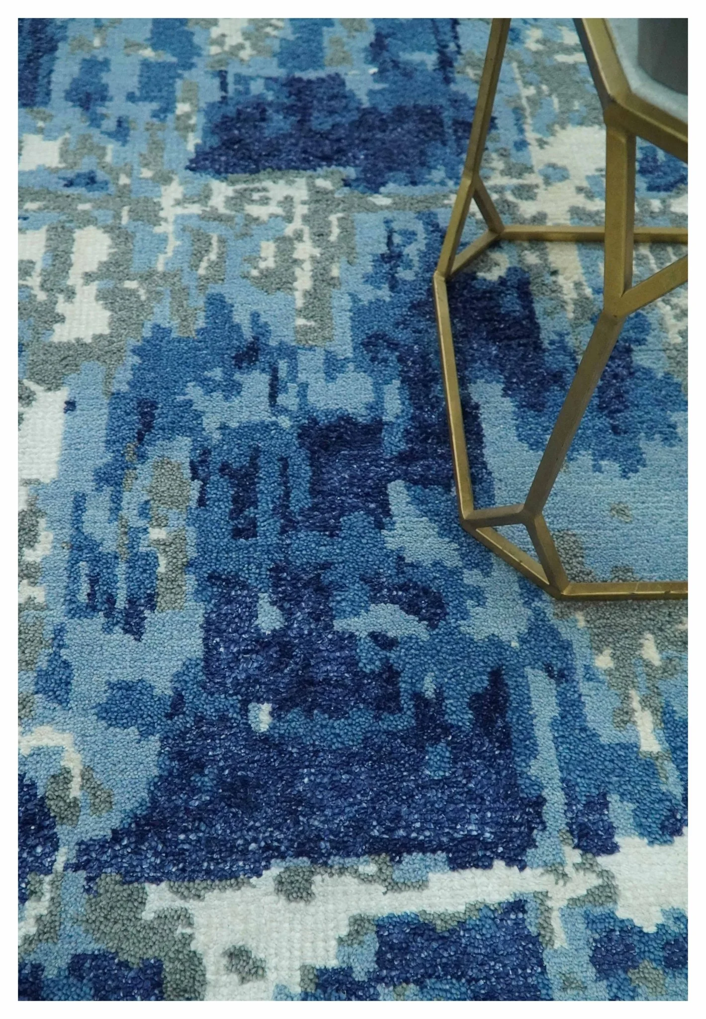 5x8 Modern Abstract Hand Knotted Wool Area Rug - Image 2