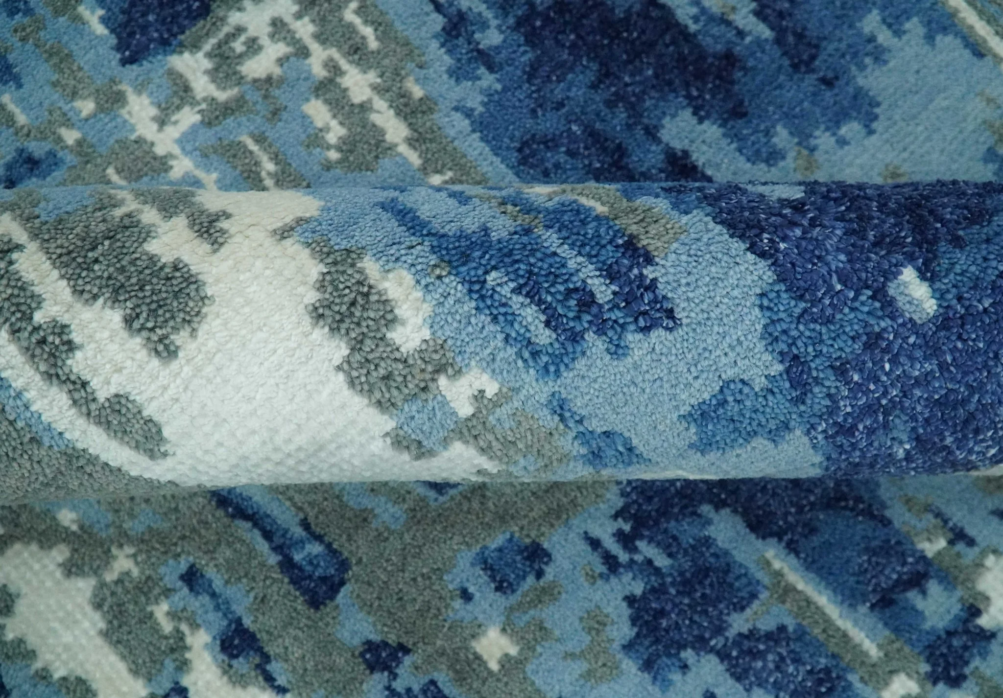 5x8 Modern Abstract Hand Knotted Wool Area Rug - Image 6