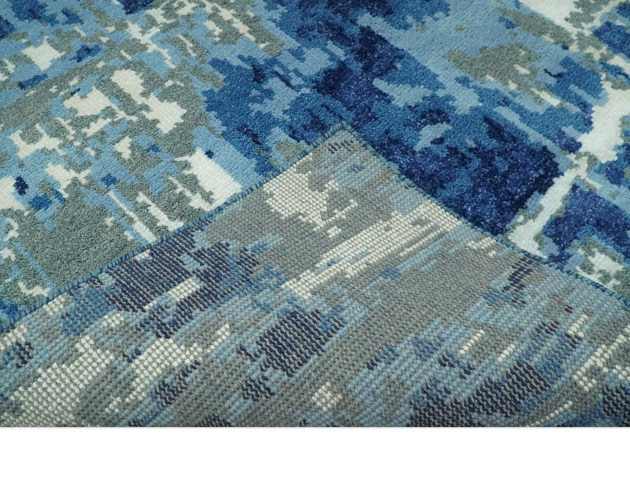 5x8 Modern Abstract Hand Knotted Wool Area Rug - Image 7
