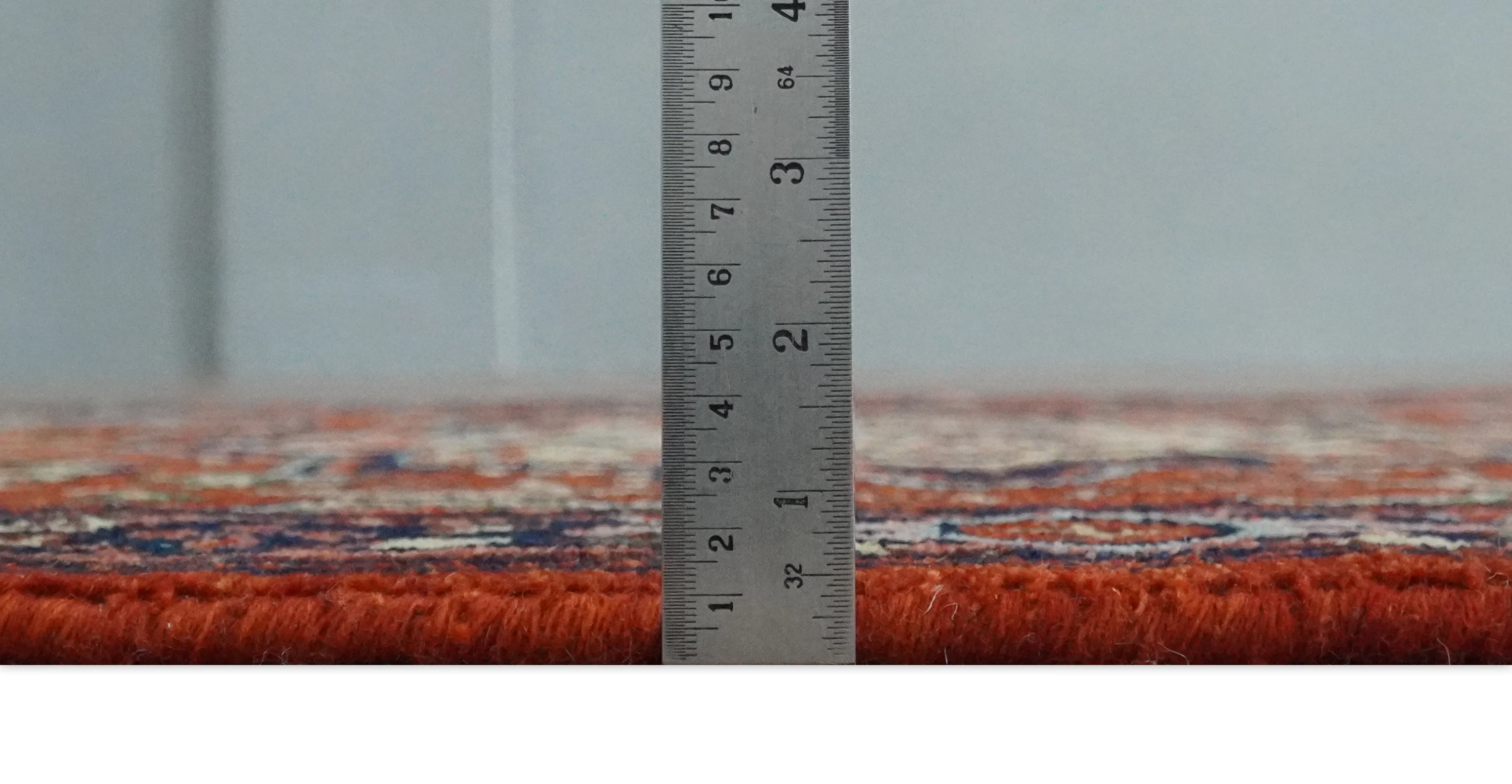 Hand knotted Brown, Aqua and Blue Traditional Heriz Serapi wool area rug - Image 7
